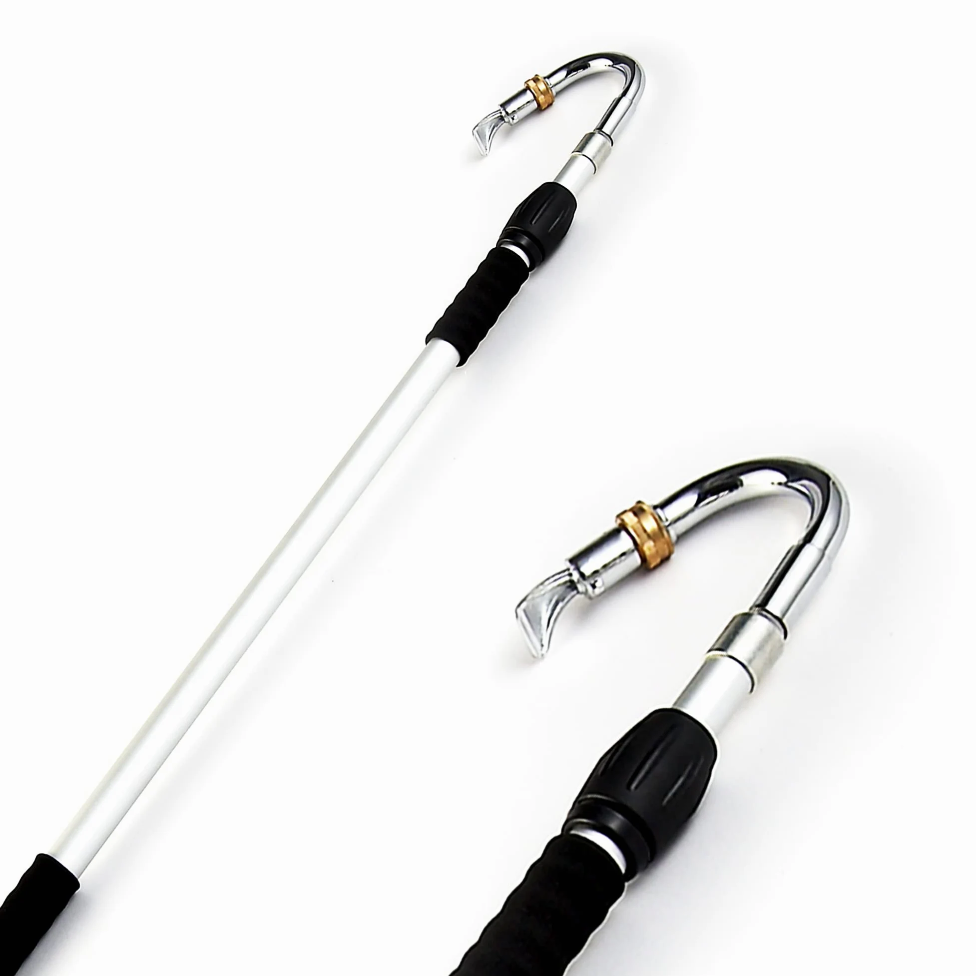 FISHTEC Lance de Nettoyage pour Gouttière avec Manche Télescopique - Buse Coudée et Orientable pour Toiture - Raccord Universel et Vanne 1/4 de Tour - Hauteur de Travail 3,5 m Aluminium Léger