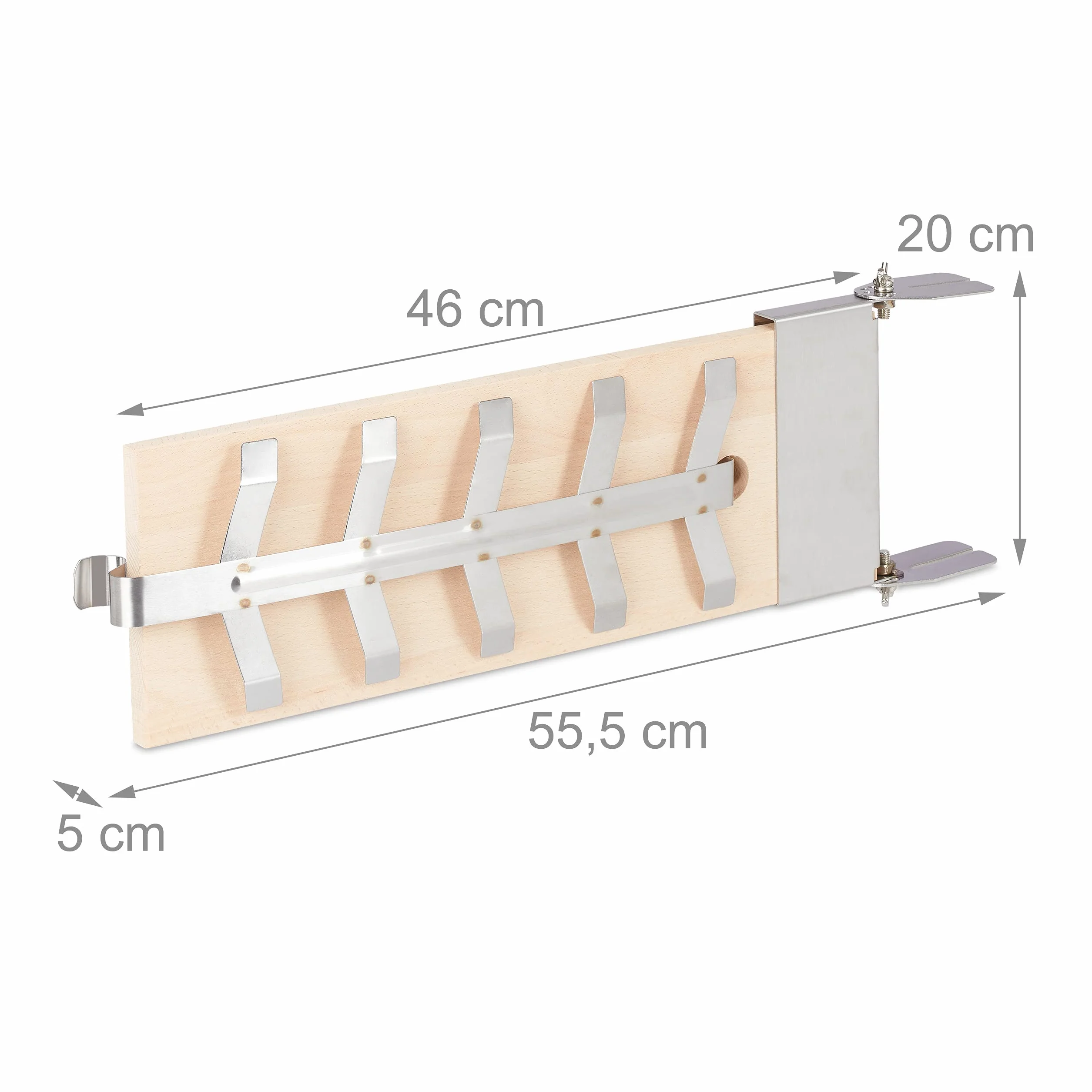 Relaxdays Planche à Saumon Lot de 2 Bois de Hêtre 46 x 15,5 cm avec Support pour Grillades