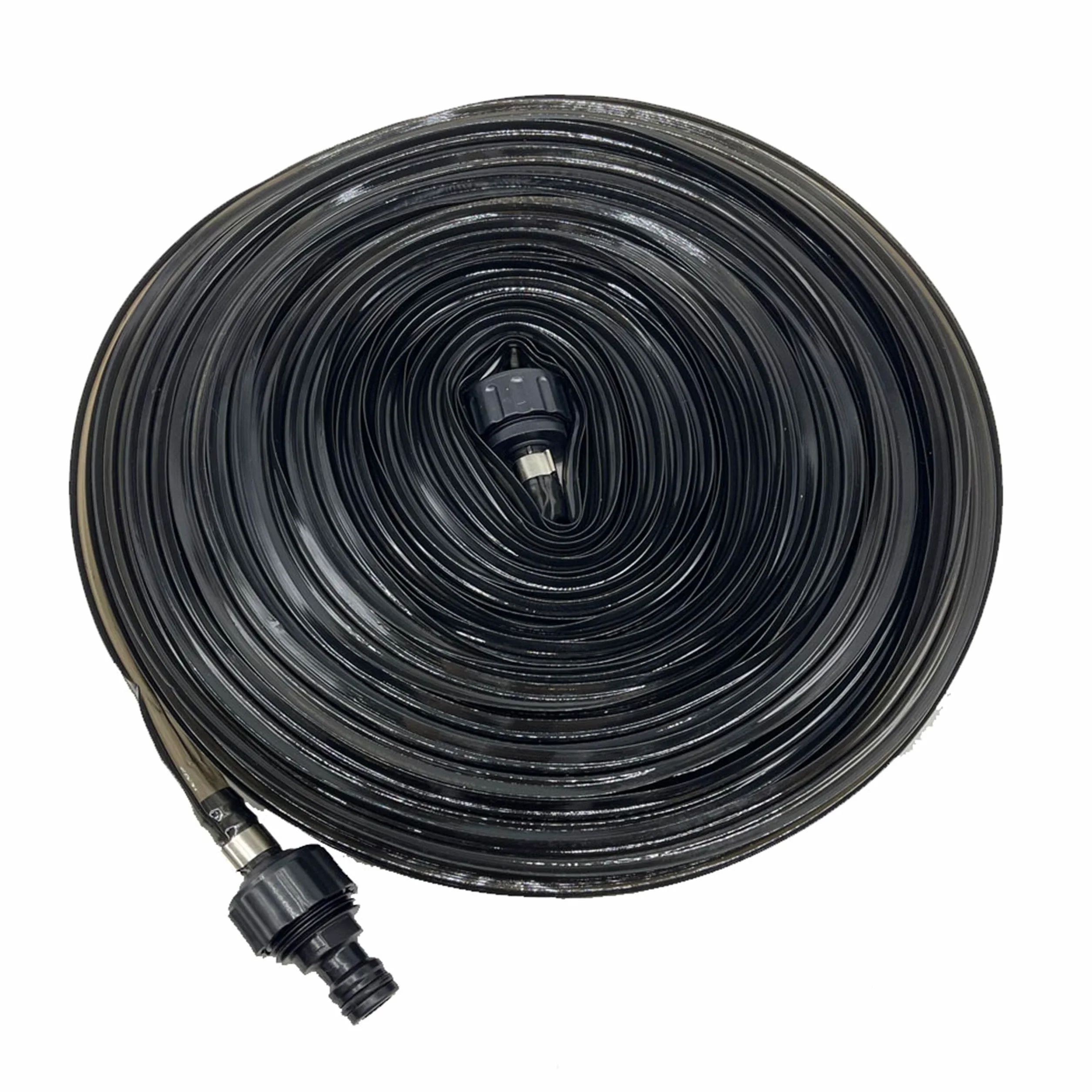 Relaxdays Tuyau d'arrosage Plat perforé 20 m pour pelouse et massifs Noir