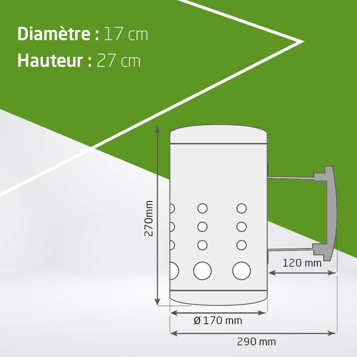 Allume-feu au charbon Fireplus pour barbecue acier galvanisé 27 x 17,5 x 30 cm