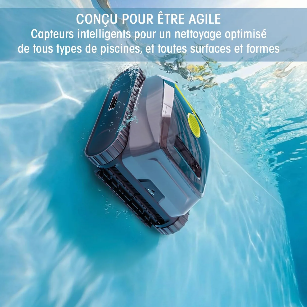 Zodiac Freedom Lite Robot de Piscine sans Fil avec Batterie au Lithium, Nettoyage Sol Parois Ligne d'Eau, Double Filtration 3 Heures