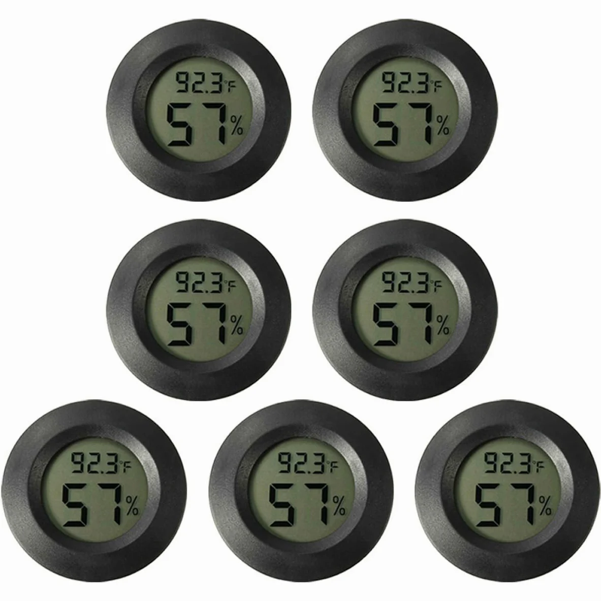 BESPORTBLE 3 Ensembles -hygromètre Rond Thermomètre De Piscine Stations Météo Thermomètre Digital Thermometre Digital Thermomètre Numérique Pour Aquarium De Reptiles Black 7 Pièces * 3