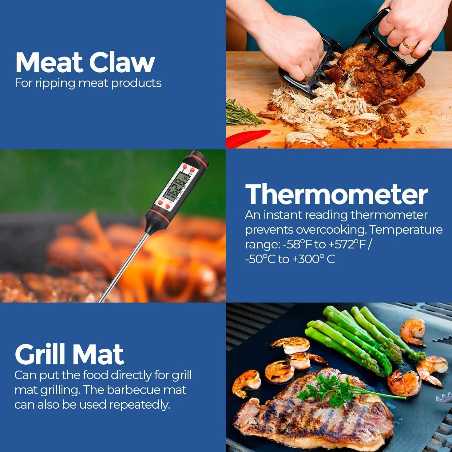 Edihome Kit Barbecue Acier Inoxydable 25 pièces Professionnel