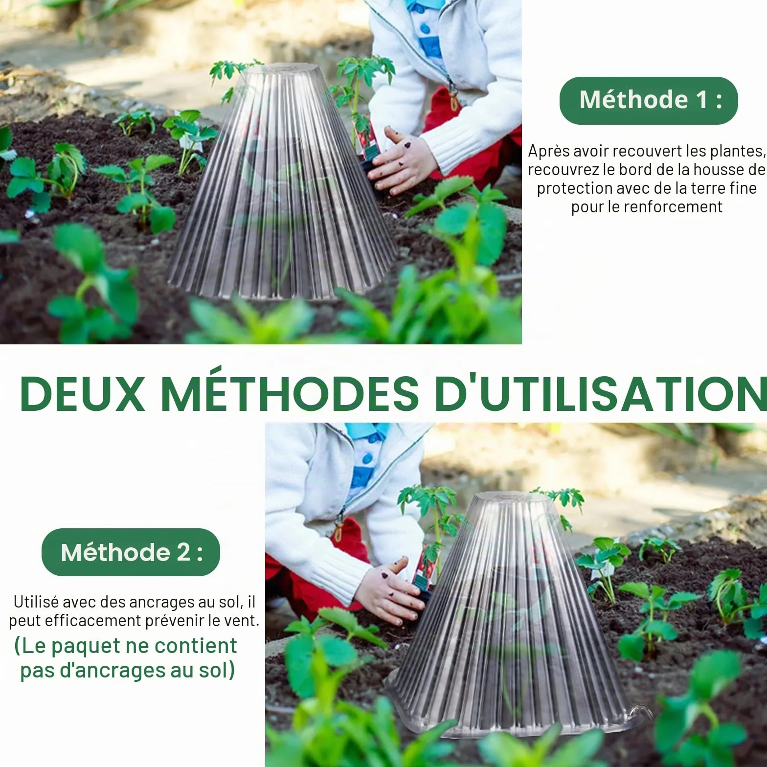 Cloches pour Plantes de Jardin 20PCS, Cloche Réutilisable Protection Plantes en Plastique