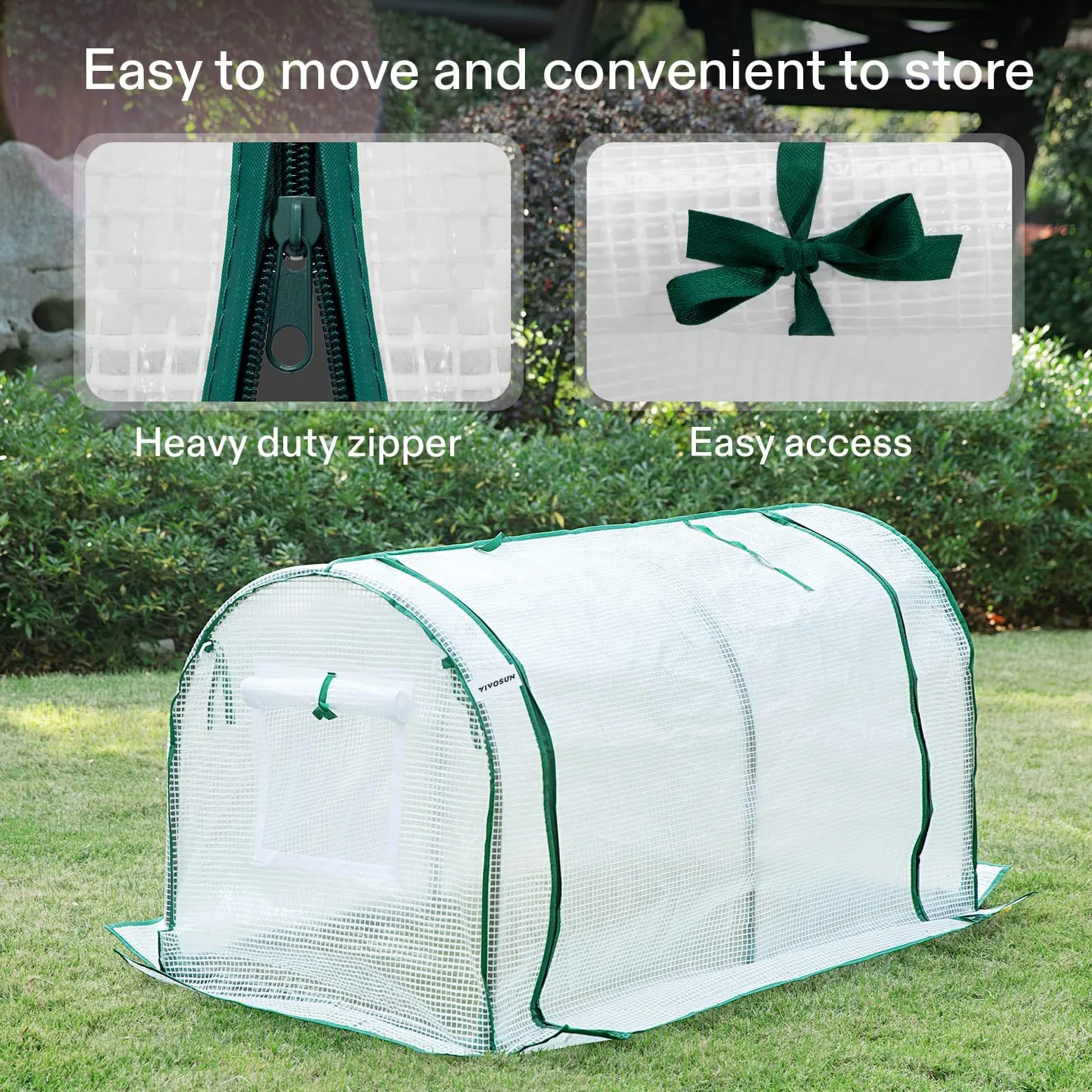 Mini-serres d'extérieur, Petite Serre Multi-accès, avec Portes zippées, Structure en Acier pour terrasse de Jardin, 54,3x27,5x27,5 Pouces