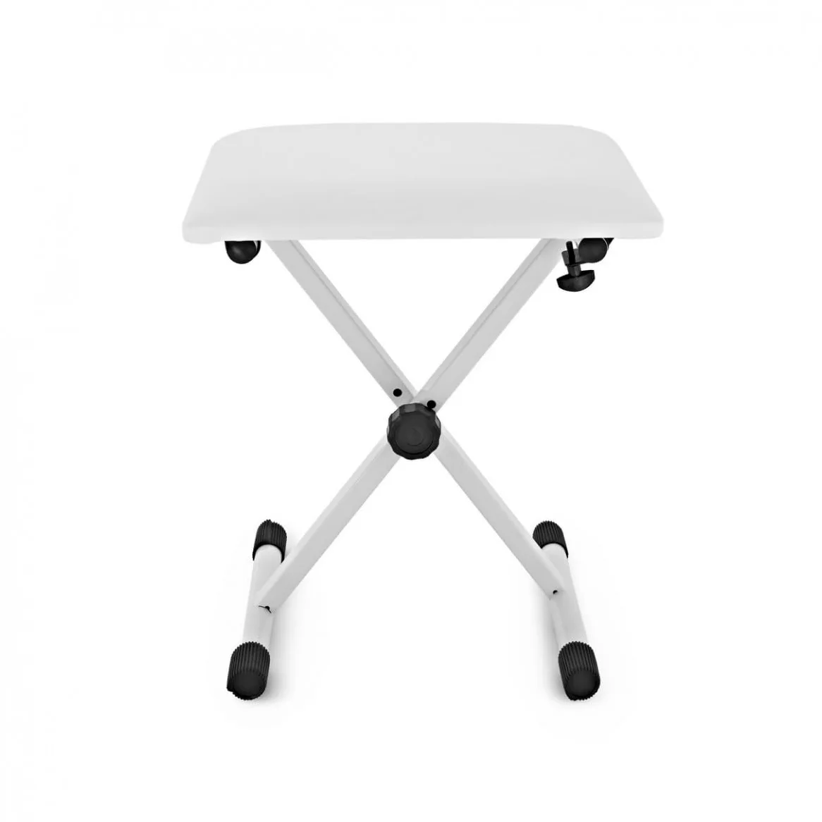 gear4music Banc de Piano à Clavier Blanc 110 KG Poids Maximum | Trois hauteurs réglables, se plie à plat pour le rangement, dessus rembourré en similicuir, charge max 110kg