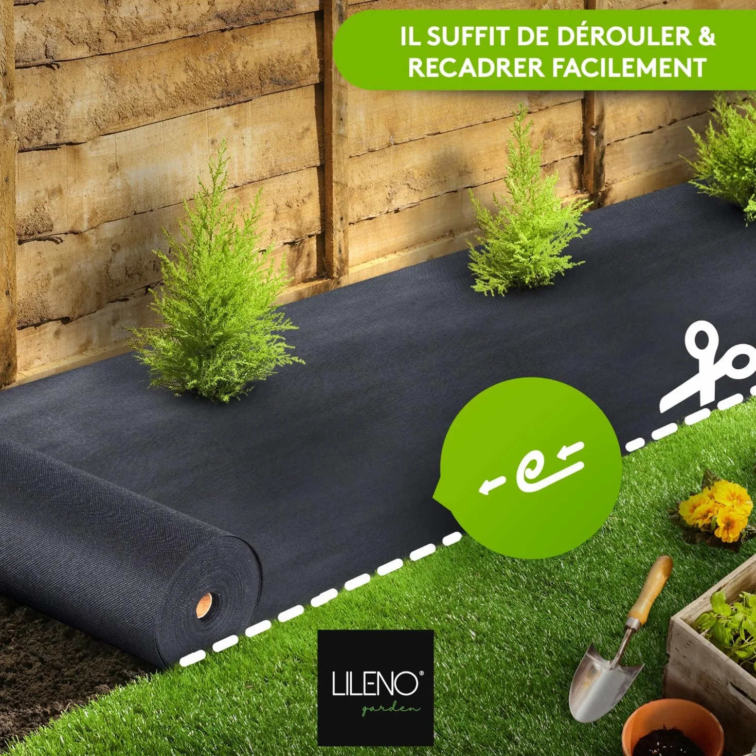 LILENO HOME Toile non tissée anti-mauvaises herbes jardin 50 m² 150 g/m² 1 m x 50 m perméable à l'eau