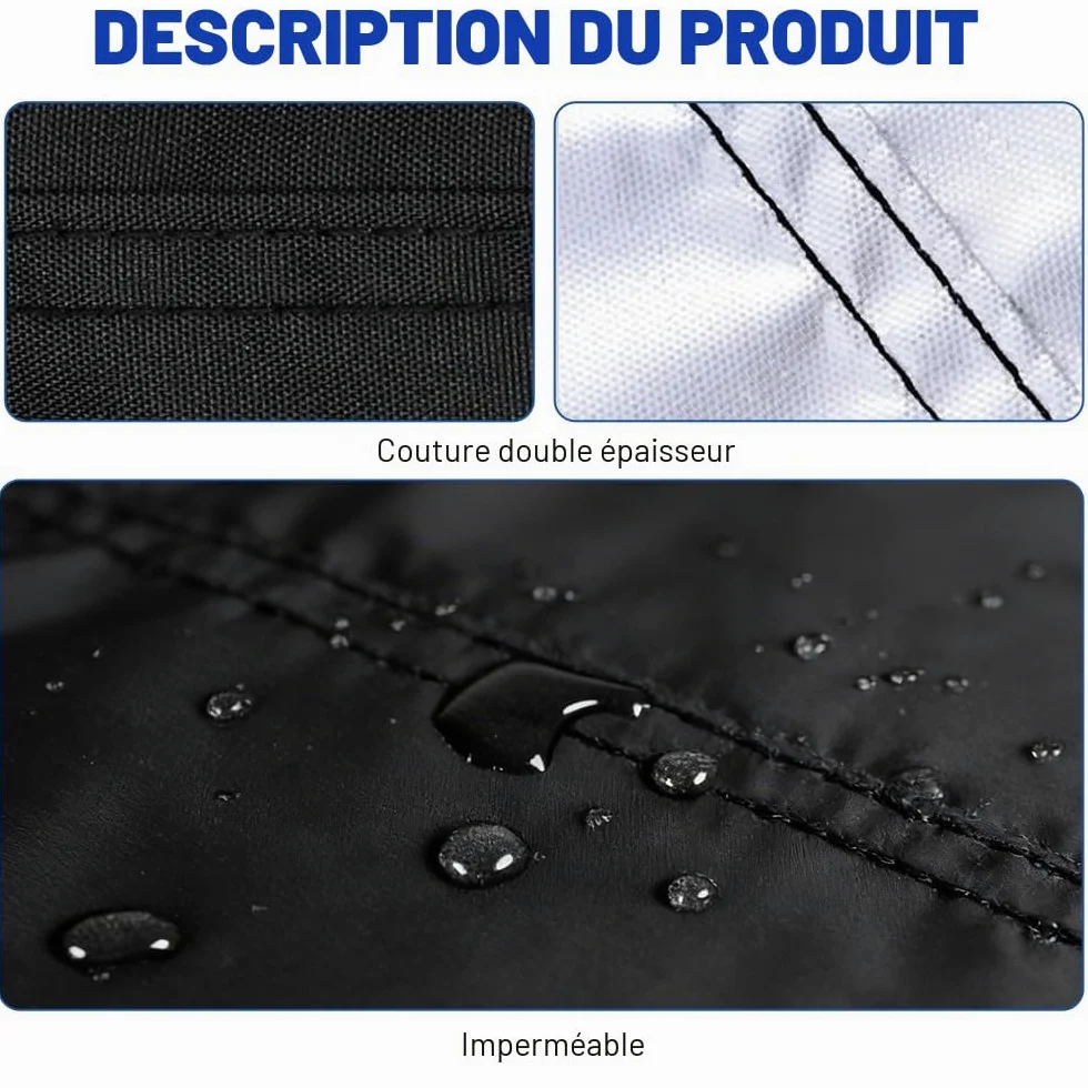 Bâche Piscine Rectangulaire, 220 x 150 cm Couverture pour Piscines Rectangulaires, Bâche été et Hiver, Modèle avec Cordon de Serrage, Résistante au Vent, à la Poussière et à la Pluie (220 * 150CM)