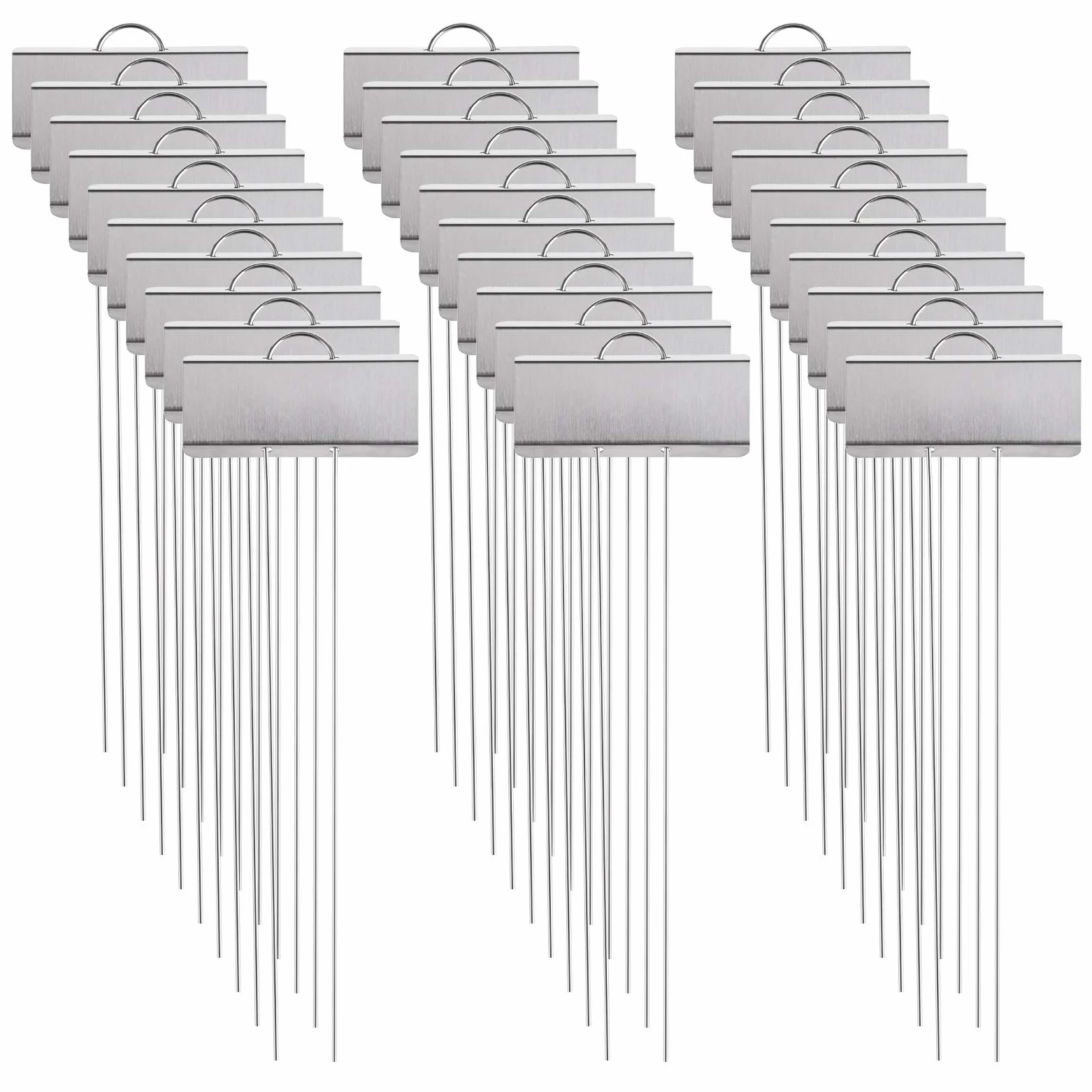 Foraineam Lot de 30 marqueurs de jardin en acier inoxydable de 29,2 cm - Résistant aux intempéries - Grandes plaques de plantation de semis