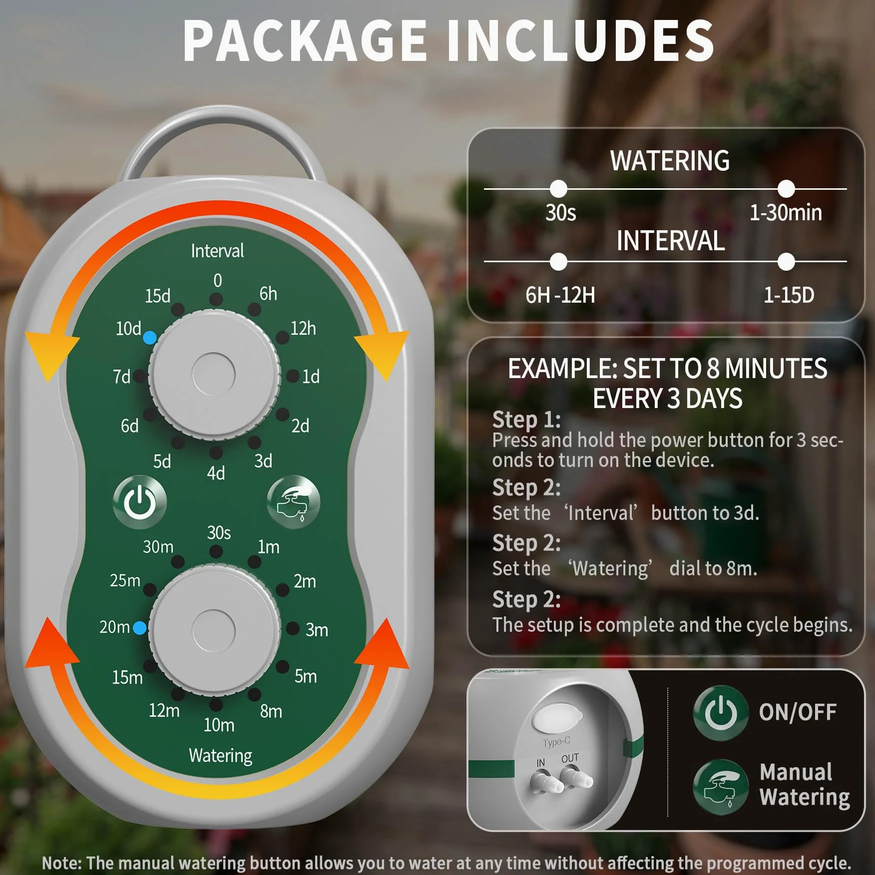 Système d'Arrosage Automatique Interieur Rechargeable Kit Arrosage Goutte à Goutte pour 15 Plantes en Pot Système d'Irrigation d'Intérieur pour Interieur, Balcons, Serre, Jardin