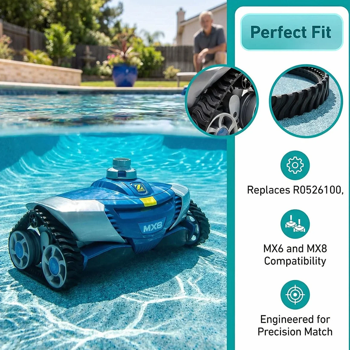 Courroie d'Entraînement de Chenille de Rechange Compatible avec Zodiac Mx8 Mx6 Baracuda pour Nettoyage de Piscine