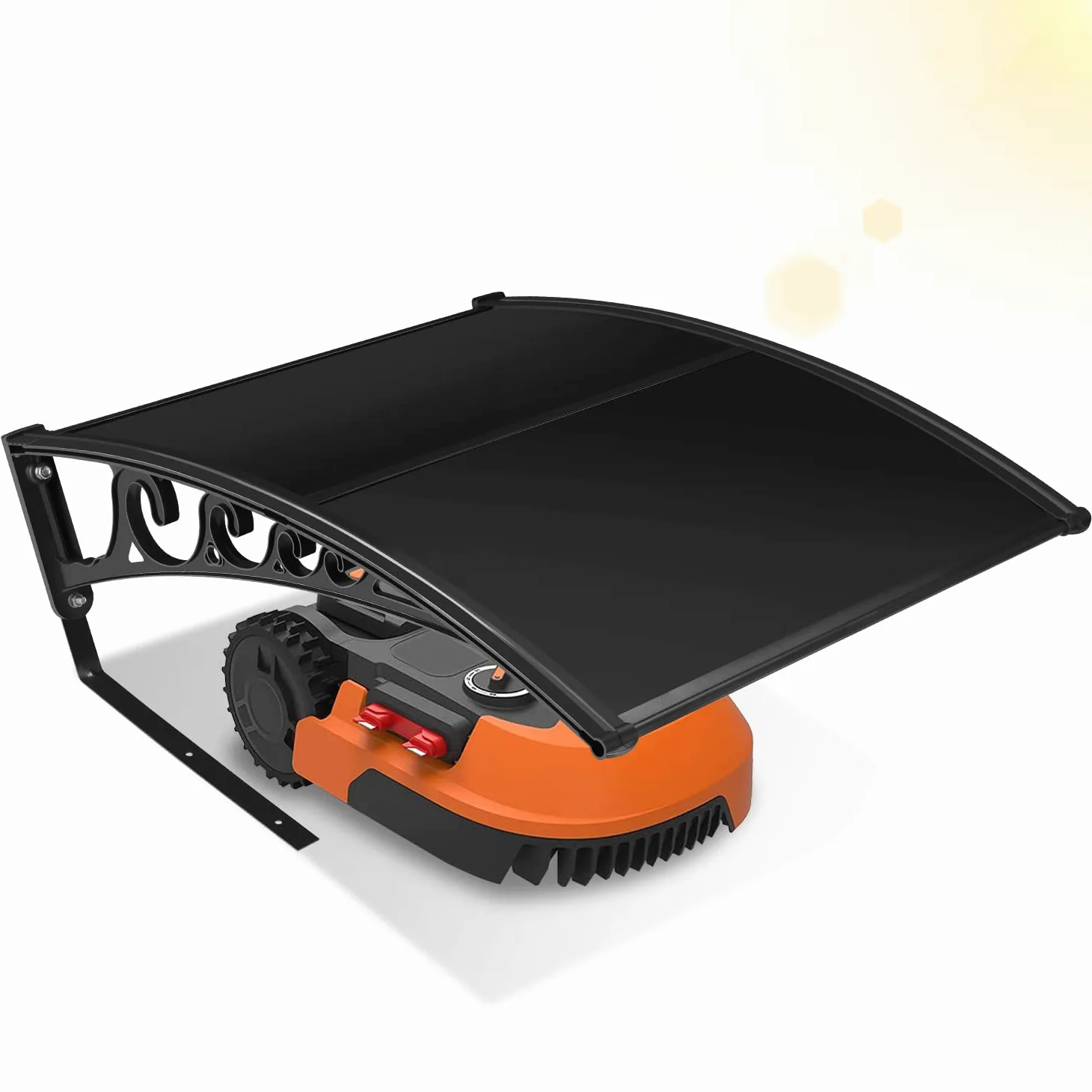 Herrselsam Tondeuse de Garage - Toit de Garage - pour Robot à Gazon, Tondeuse, Garage - en Polycarbonate - 105 x 85 x 50 cm - Tondeuse à Gazon, Robot, Garage - Protection Contre la Pluie - Noir
