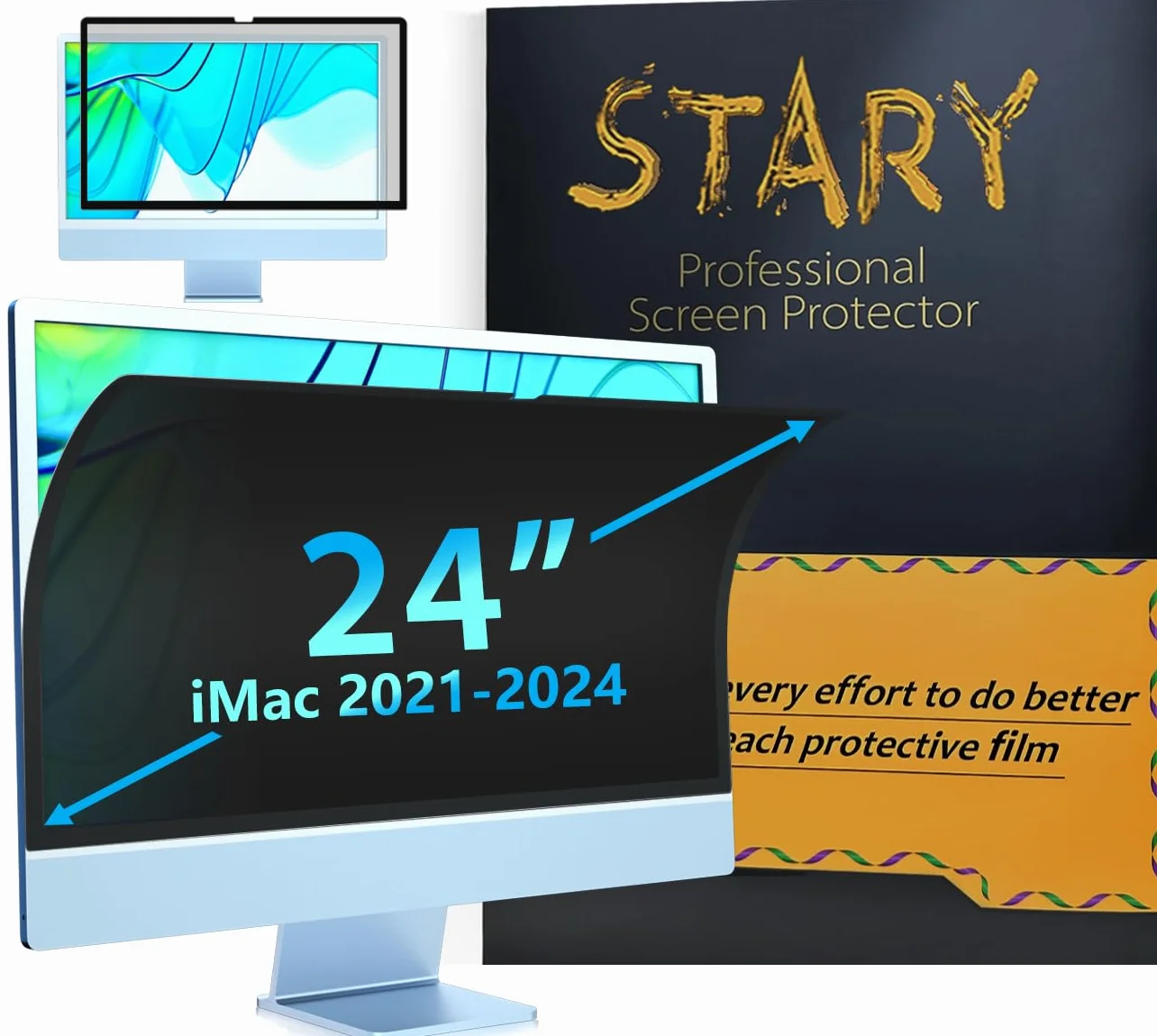 Écran de confidentialité pour iMac 24" anti-reflet anti-rayures amovible finition mate ou brillante