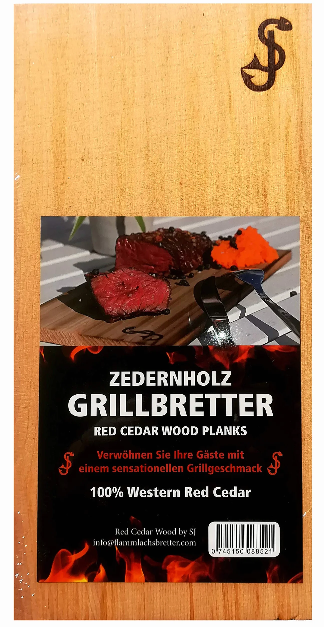 Planches à fumer en cèdre Rouge SJ, ensemble de 3 planches à griller 100% naturel