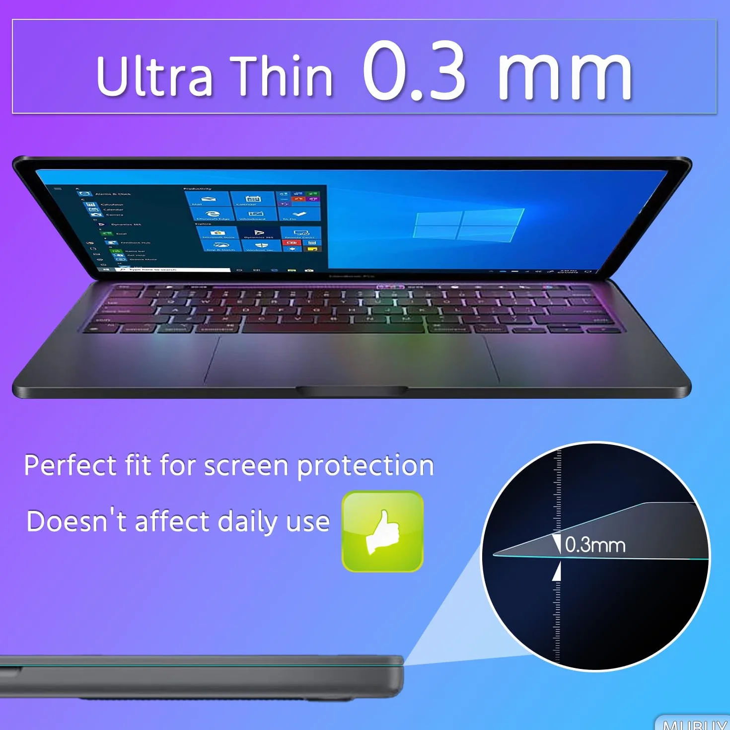 Lot de 2 films protecteurs d'écran en verre trempé pour Lenovo Yoga 7i 14 pouces, dureté 9H