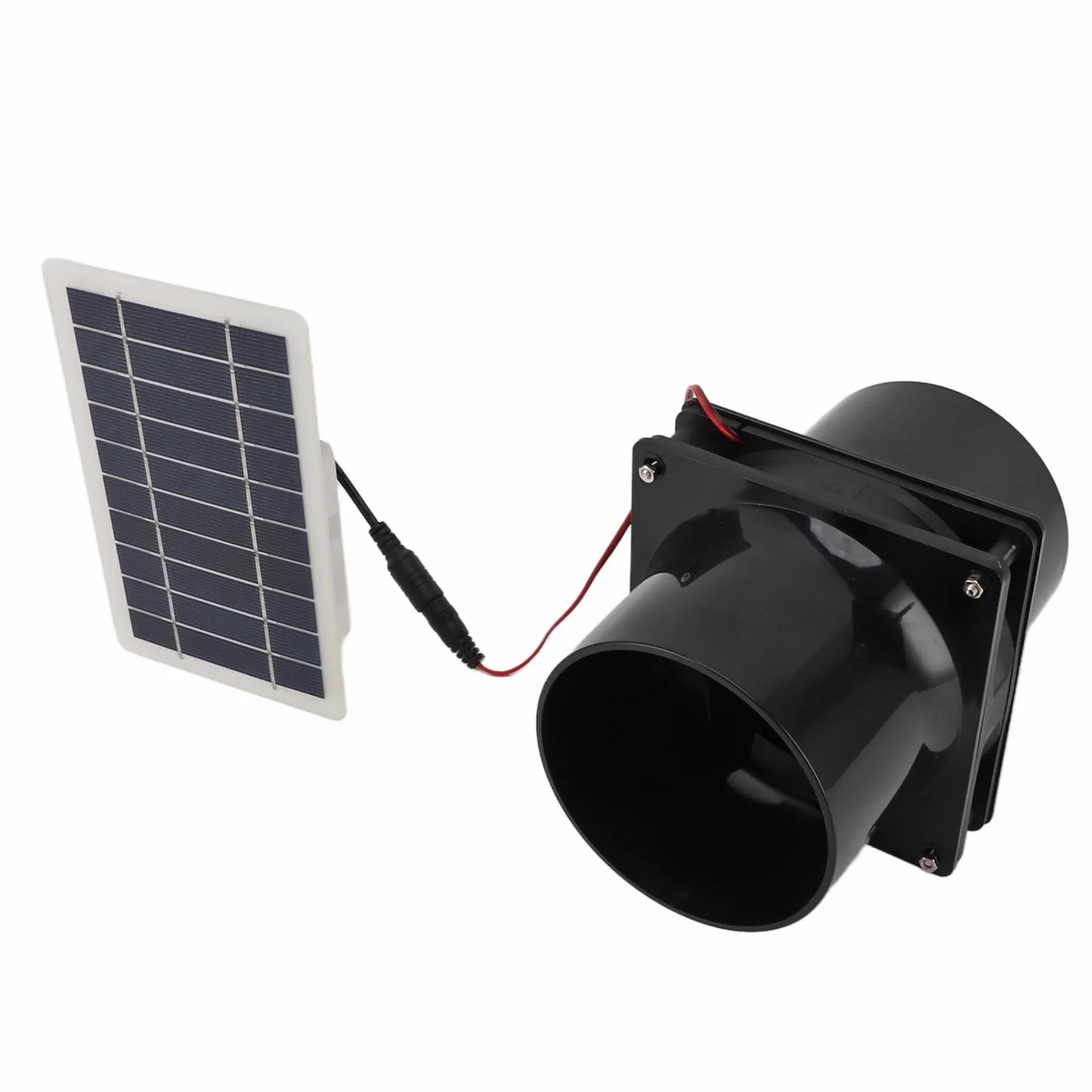 Jeanoko Ventilateur D'extraction Solaire 10 W 12 V pour Tuyau Rond avec Panneau Solaire ABS