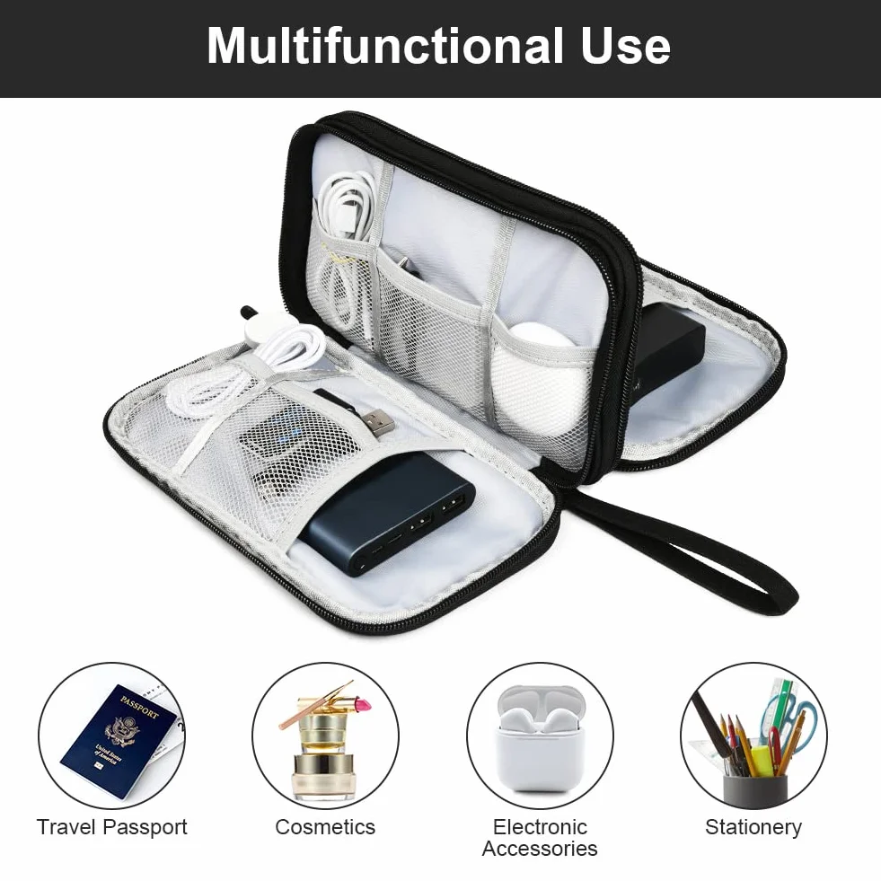 Etui Disque Dur Externe Étanche Sac de Câble de Voyage Grande Capacité Antichoc Portable Organisateur
