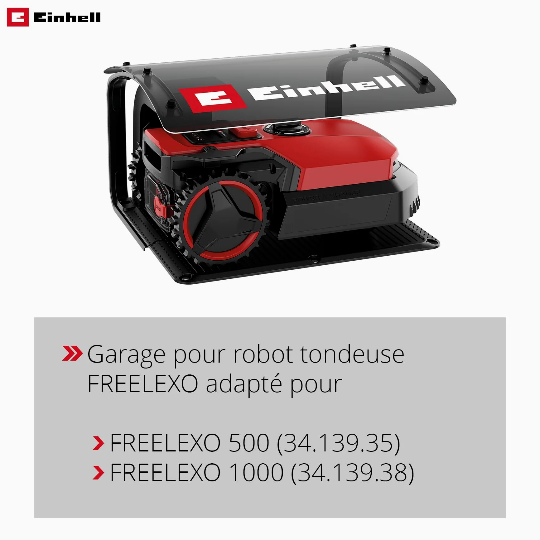 Einhell Original Garage pour robot-tondeuse | pour certains robots tondeuses Einhell | protection contre les intempéries | montage facile | 51 x 60 x 37 cm