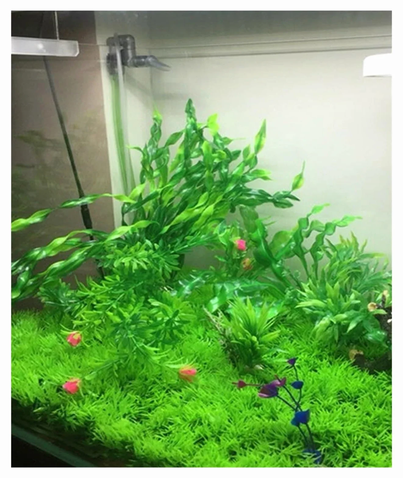 Gazon Artificiel Exterieur Plantes Aquatiques artificielles, pelouse, Gazon Artificiel, décoration d'aquarium, Ornement, aménagement, Plantes de Construction, intérieur d'aquarium, 10 pièces