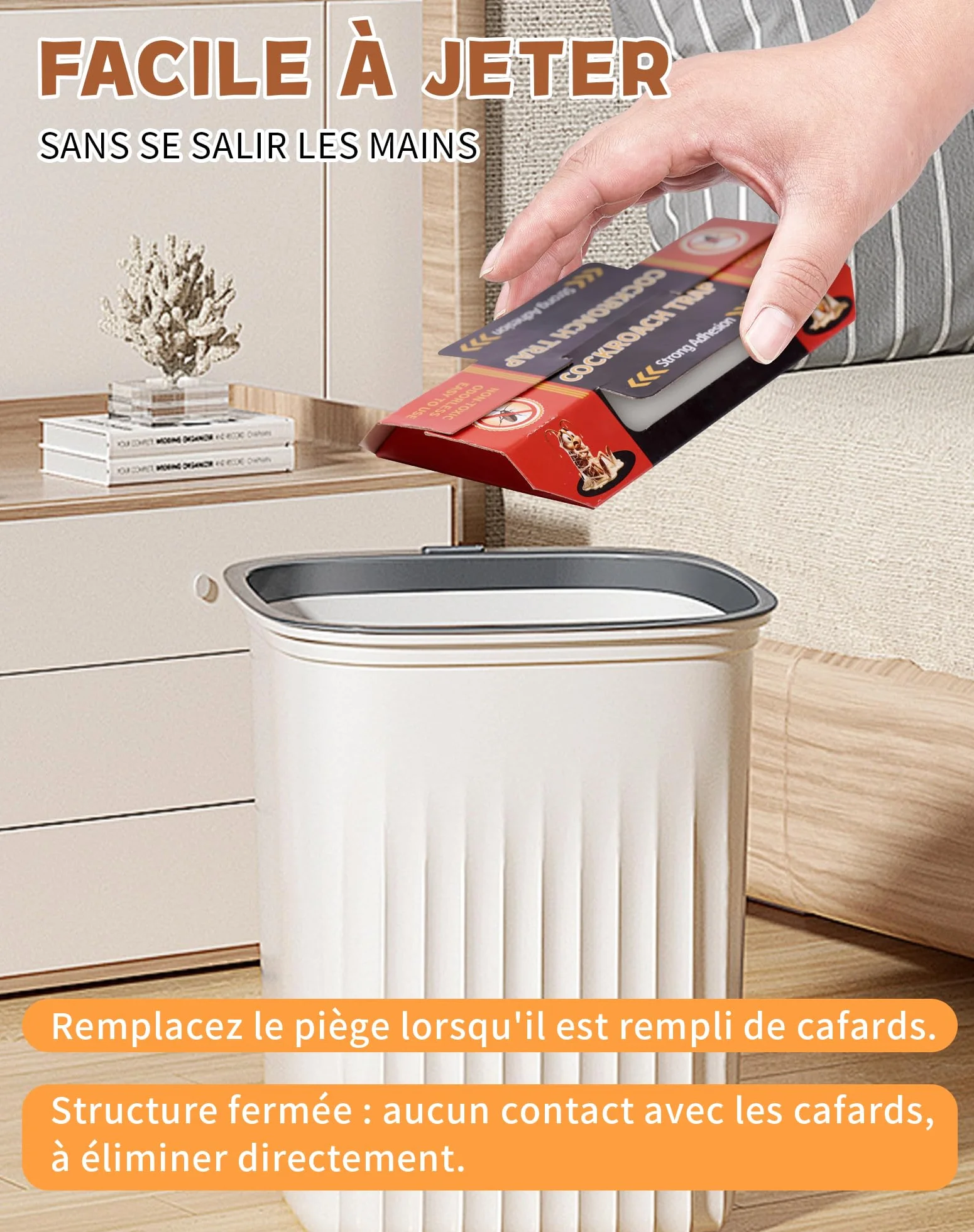 Piège à Cafard Professionnel Puissant 30 Pièces Anti Cafards Attrape Blatte Cuisine Salle de Bain