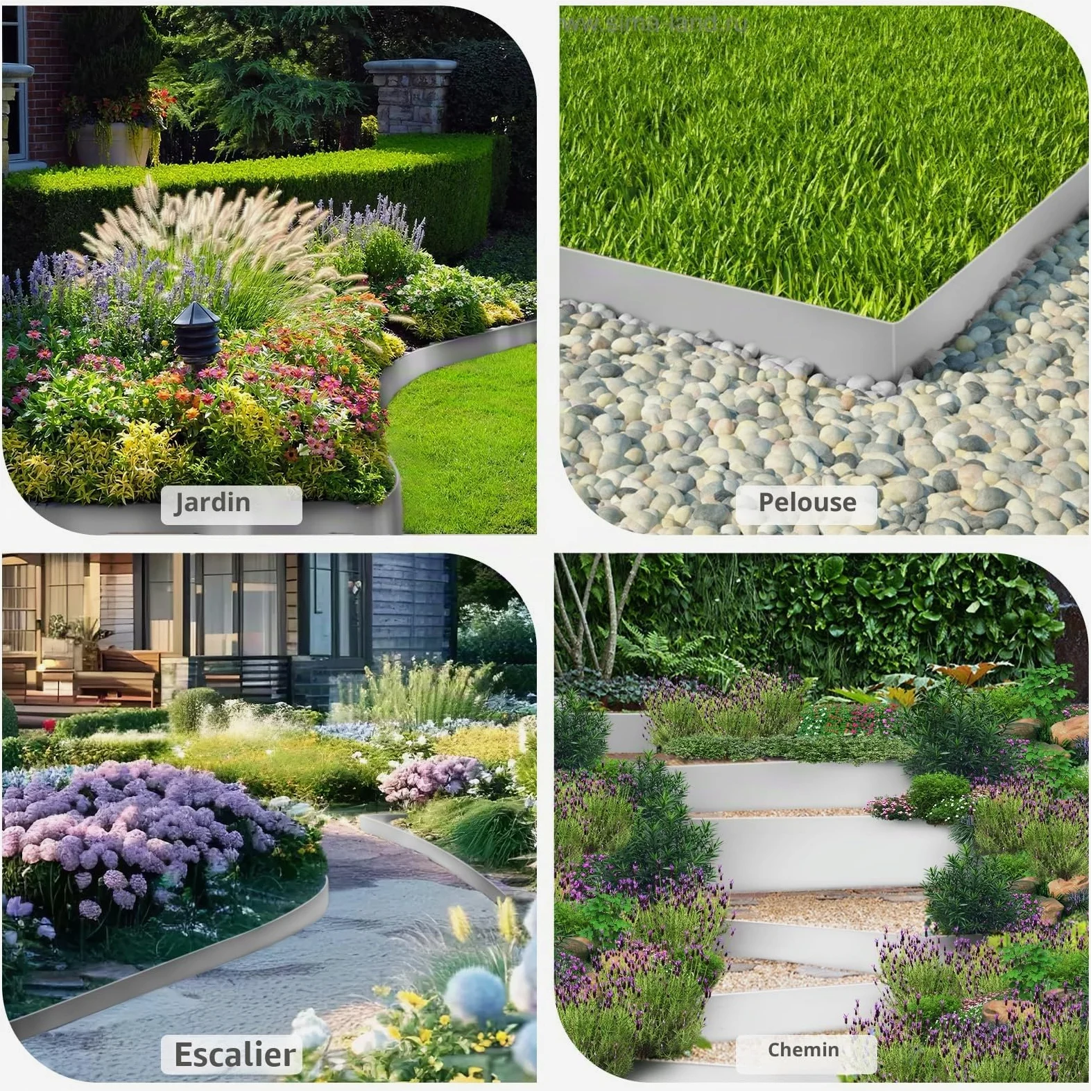 Bordure de pelouse en métal - 10 m - En acier Corten - Hauteur : 15 cm - Galvanisé - Flexible - Bordure de parterre - Décoration de jardin - Bricolage - Bordure de pelouse