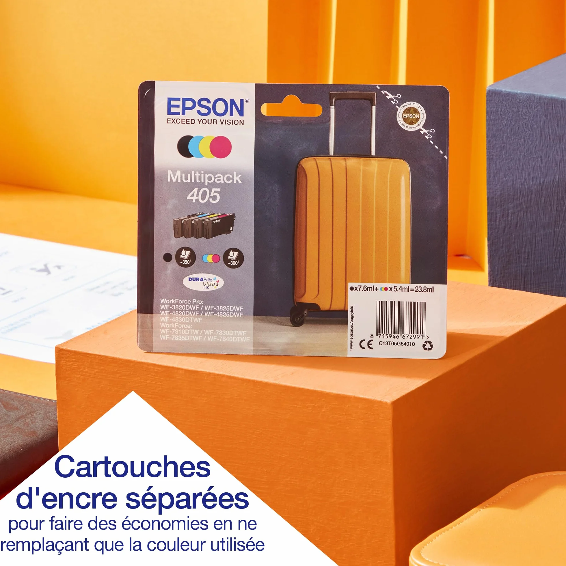 EPSON WorkForce WF-7830DTW Imprimante A3 4-en-1 recto-verso WiFi Direct Ethernet PrecisionCore 25ppm Noir 12ppm Couleur