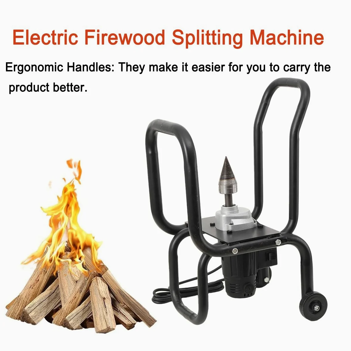 Fendeur de bûches à bois électrique, 220V 2000w 420U/min Fendeuse À Bois Électrique, Fendeur de Bois Jusquà 20cm, Approprié pour Fendeur de Bois de Bûcher Dans les Usines de Bois