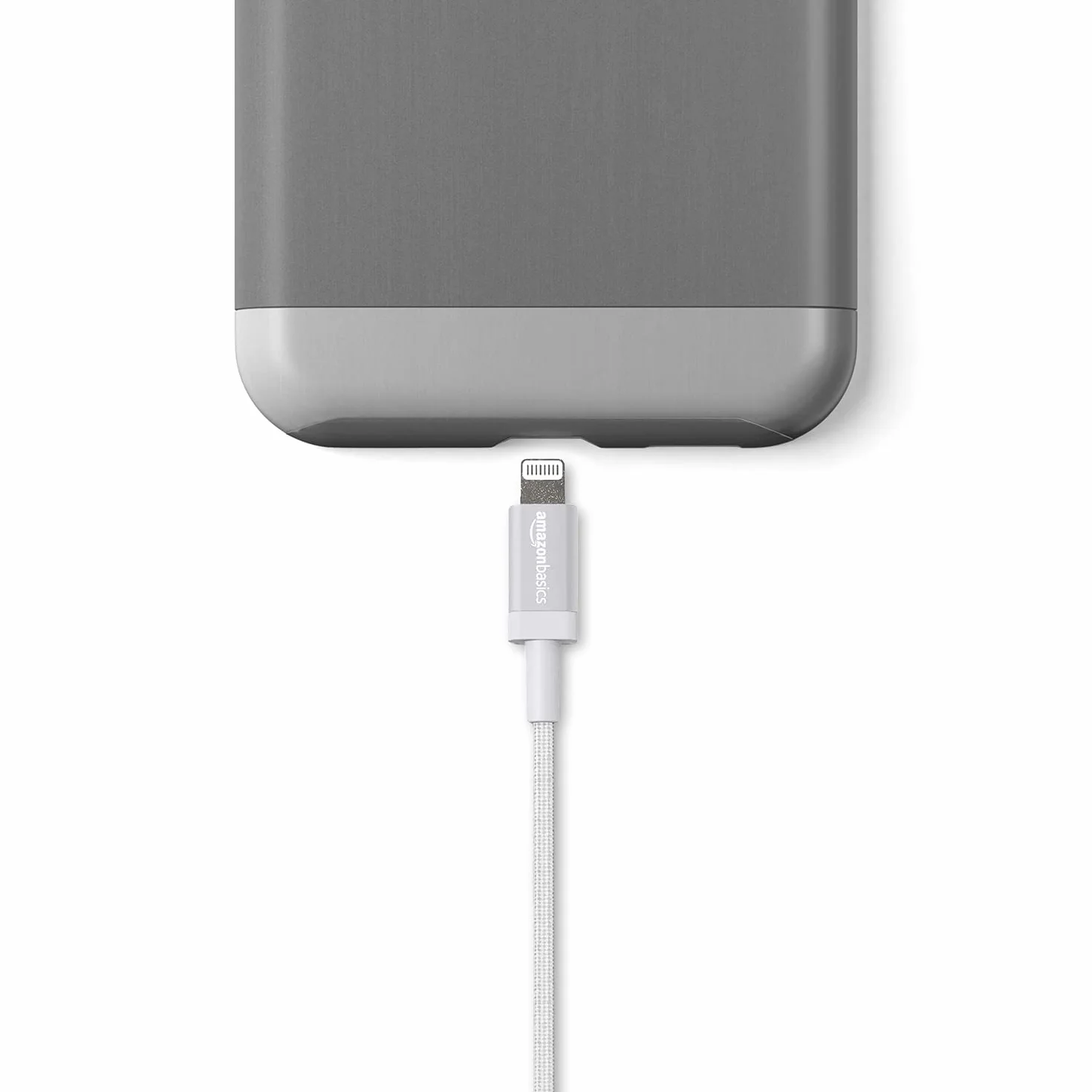 Amazon Basics Câble USB-A vers Lightning en nylon tressé Chargeur certifié MFi pour iPhone 0.9 m Argenté
