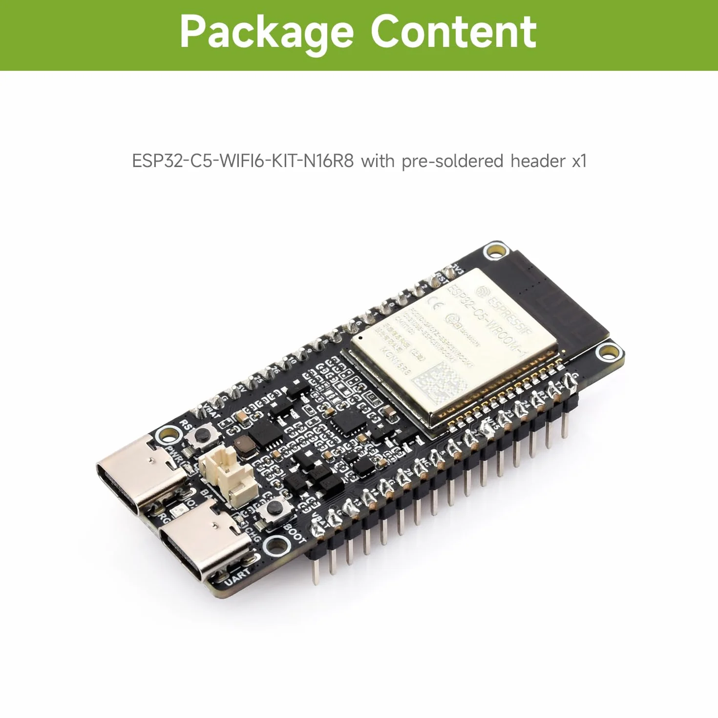 Waveshare ESP32-C5 Dual-Band Wi-Fi 6 Development Board 16MB Flash 8MB PSRAM 240MHz RISC-V Processor ESP32-C5-WROOM-1 Module