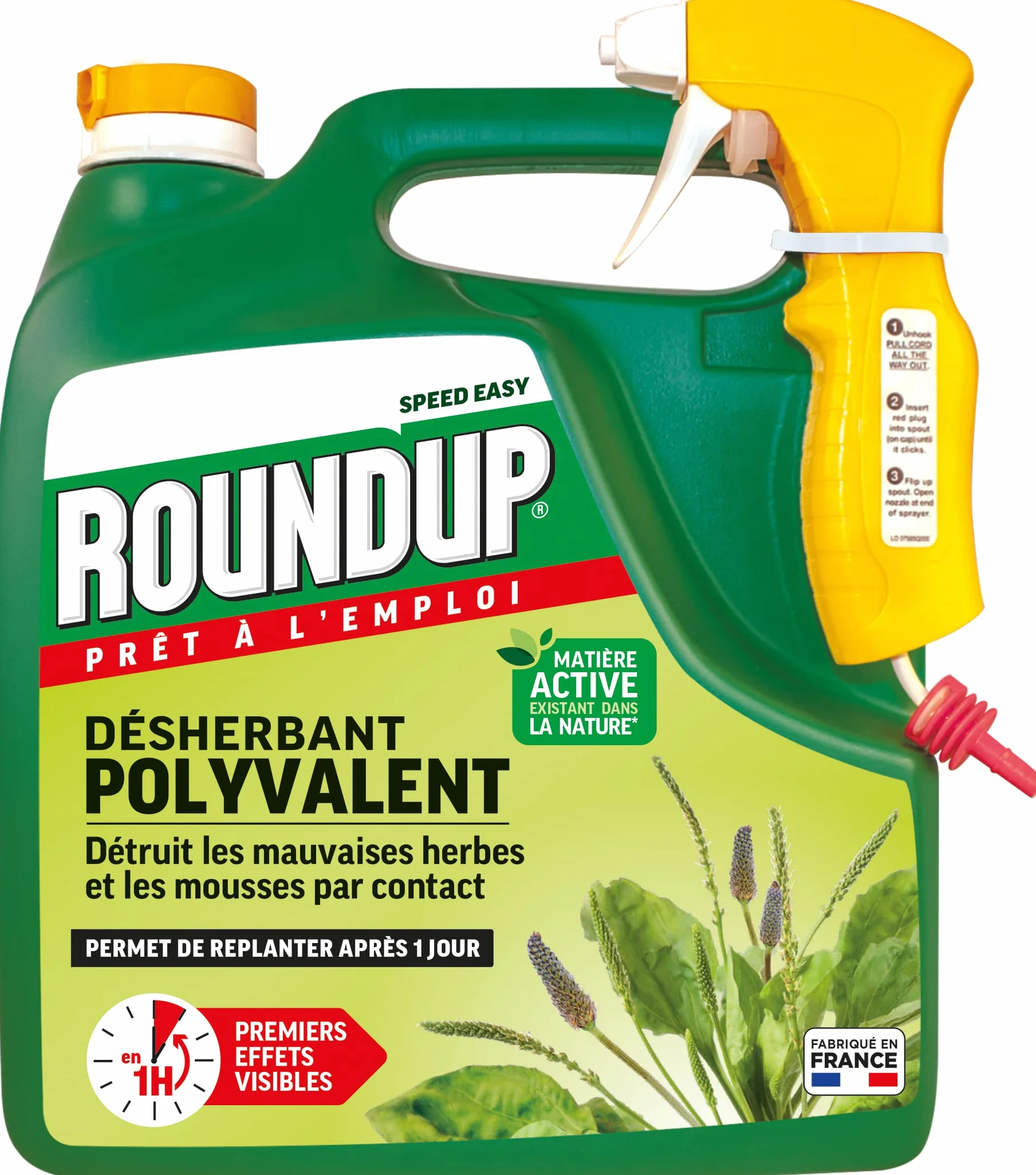 Roundup Désherbant Jardin Polyvalent Prêt à l'emploi 3L