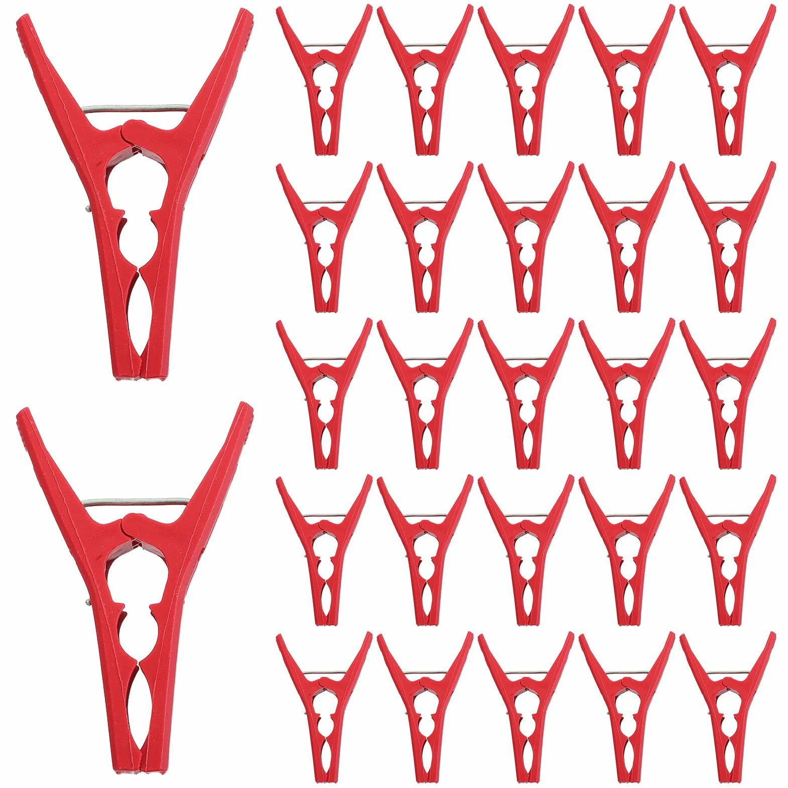 Clips de Fixation pour Plantes Potagères en Plastique Rouge 100 Pièces | Lot de Clips de Tige de Vigne, Installation Rapide et Légère, pour Vignes de Raisin et Fruits