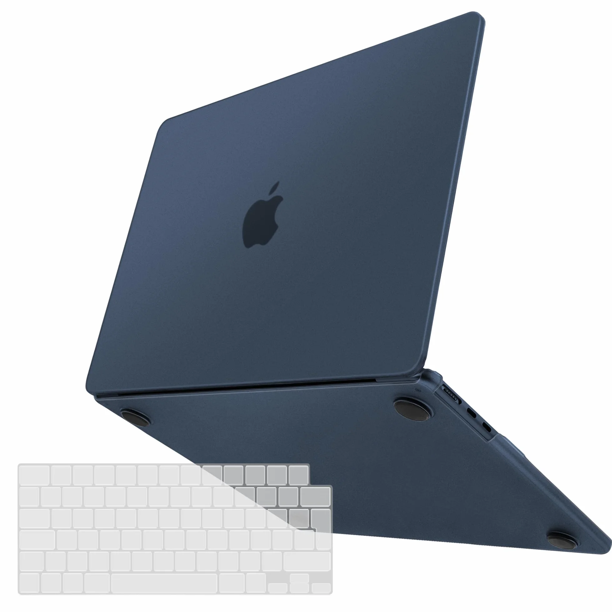 TECOOL Coque Ultrafine MacBook Air 15 Pouces M5 M4 M3 M2 2023-2026 A3448 A3241 A3114 A2941, Anti-Traces Plastique Givré, Bleu Minuit