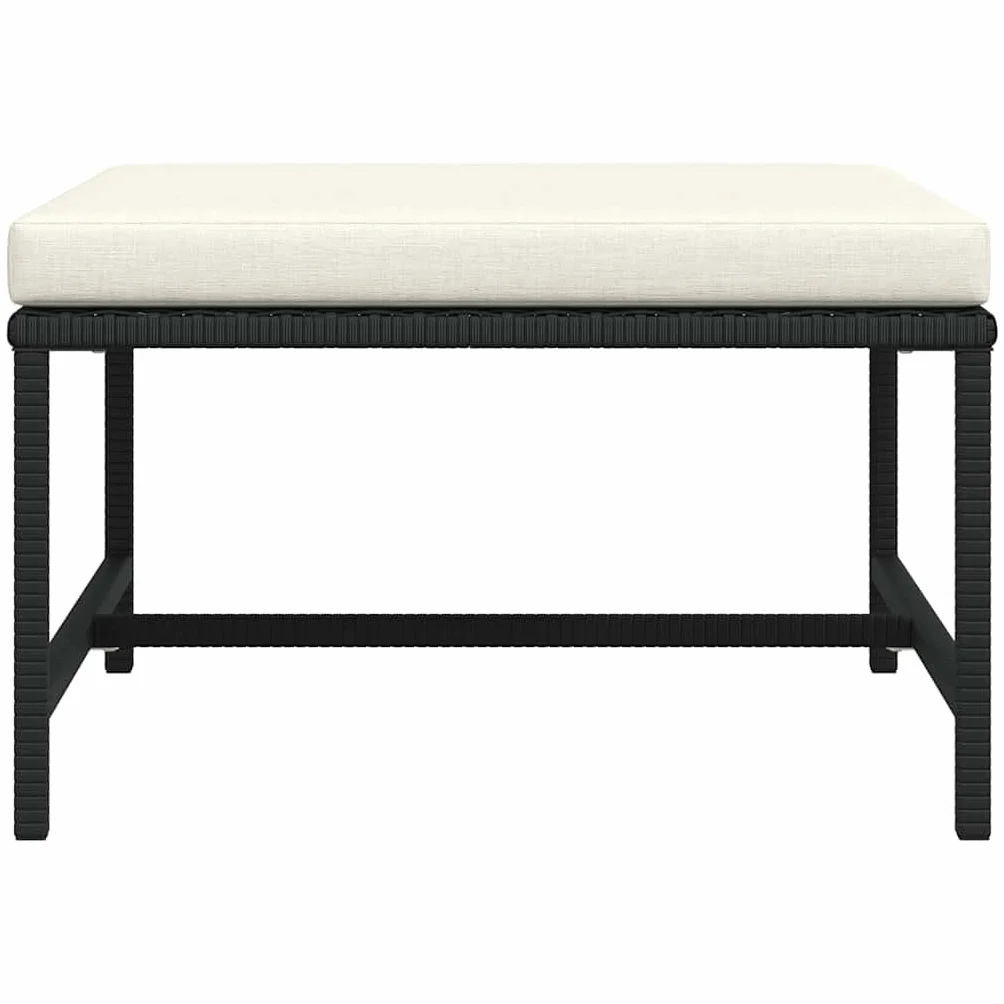 vidaXL Repose-Pied Sectionnel avec Coussin Patio Noir Résine Tressée