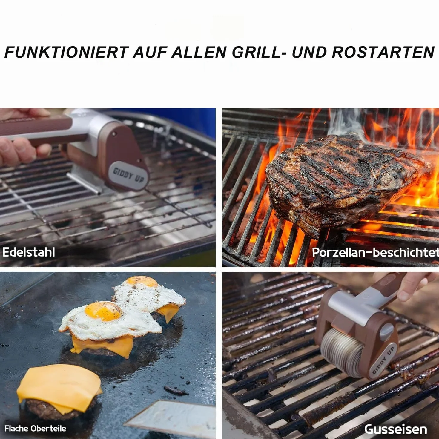 Saker Nettoyeur de barbecue électrique sans brosse en acier inoxydable amovible