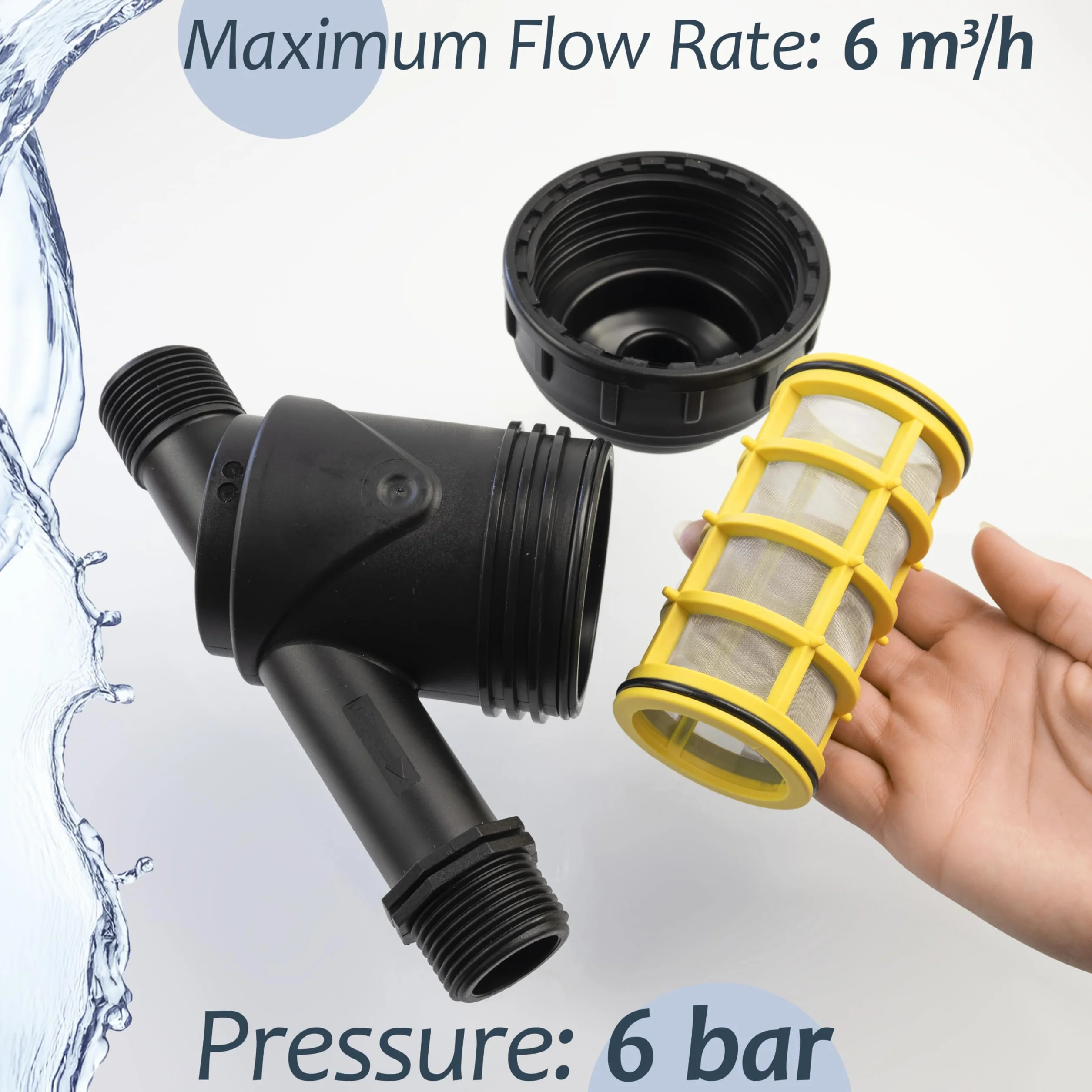 AERZETIX Filtre à Tamis 1" Irrigation Arrosage Goutte à Goutte 6 Bars 120mesh 6m3/h Plastique
