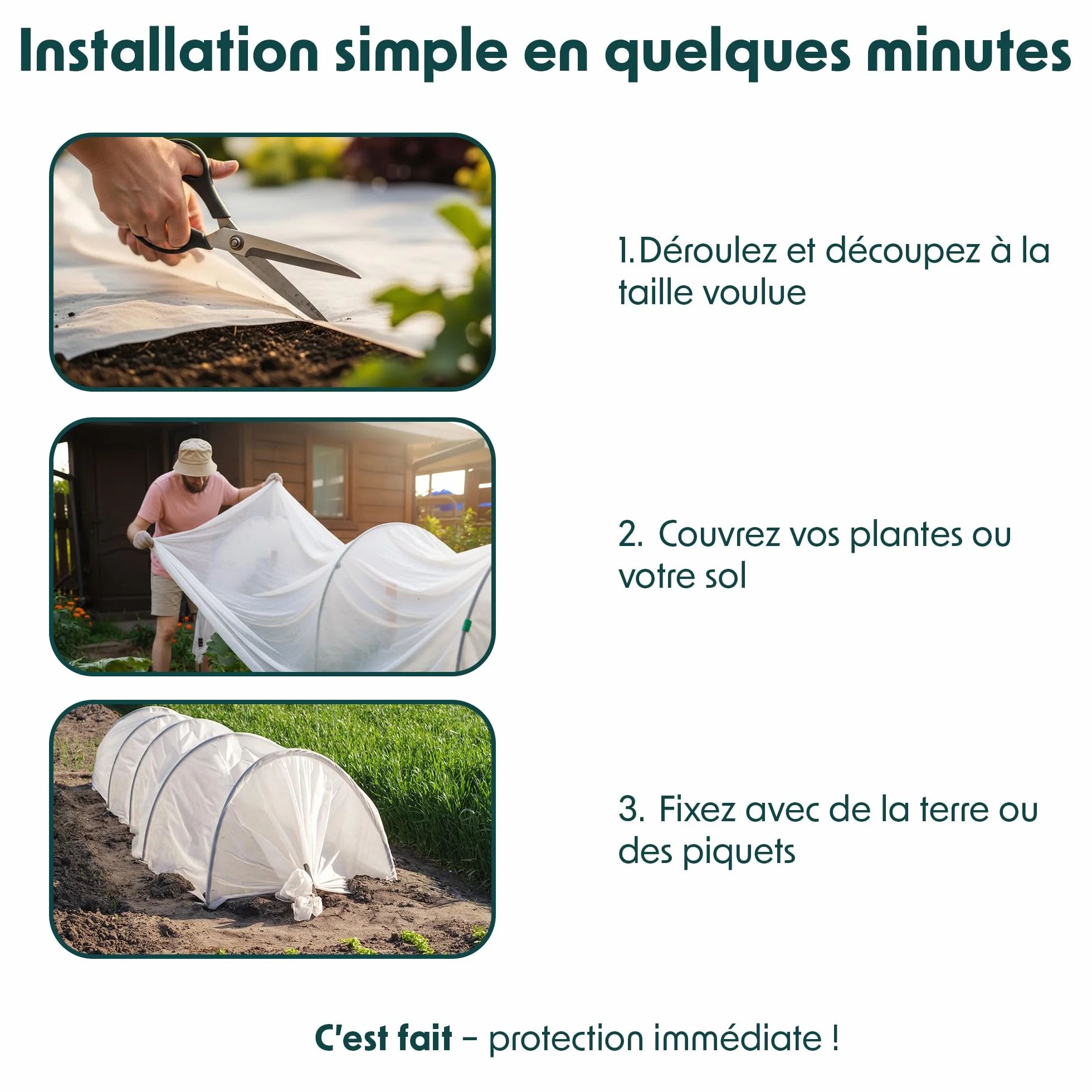 GARDENIX Toison Non-tissée d'hiver Protection Plantes 17 g/m² 3,2 x 10 m