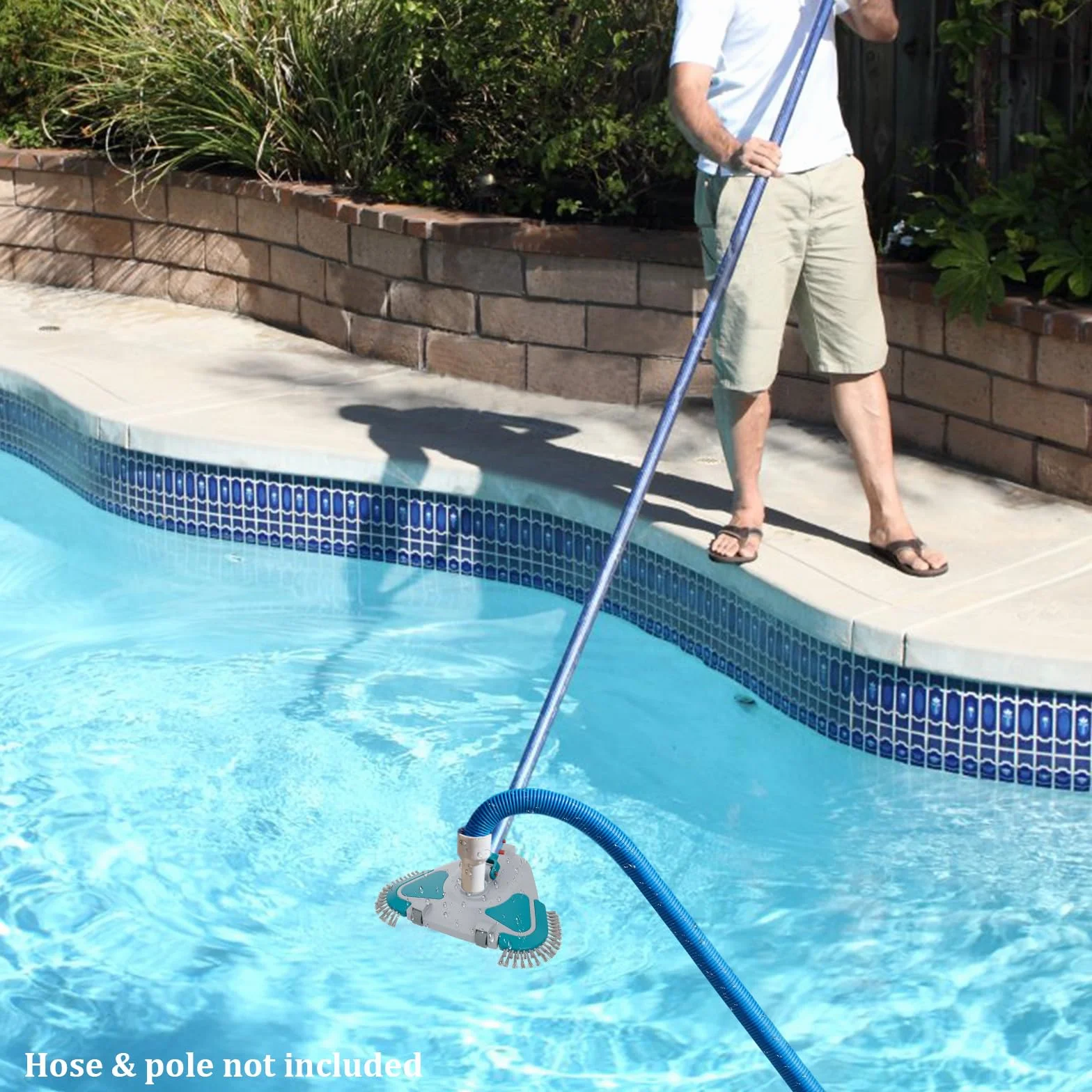 POOLWHALE Tête d'aspirateur triangulaire lestée rotative pour piscine vinyle