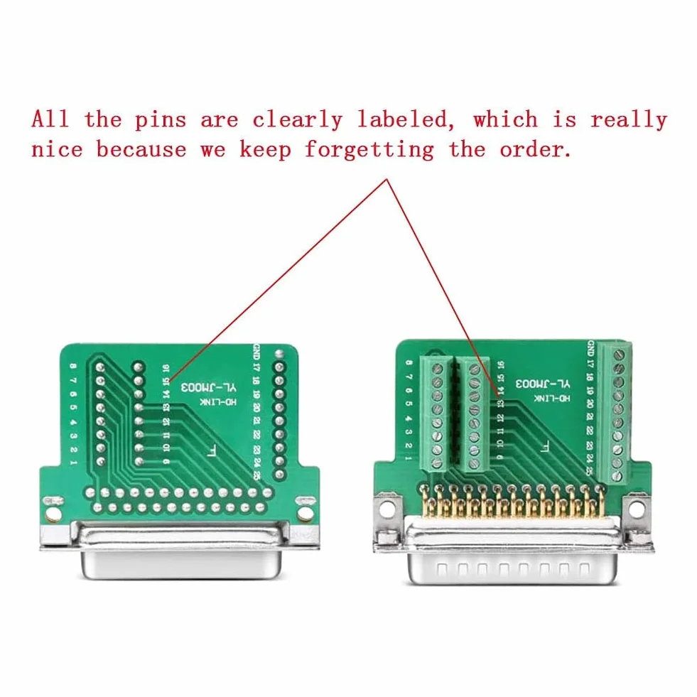 PENGLIN DB25 Connecteur Mâle sans Soudure, Adaptateur série RS232 D-SUB 25 Broches avec boîtier