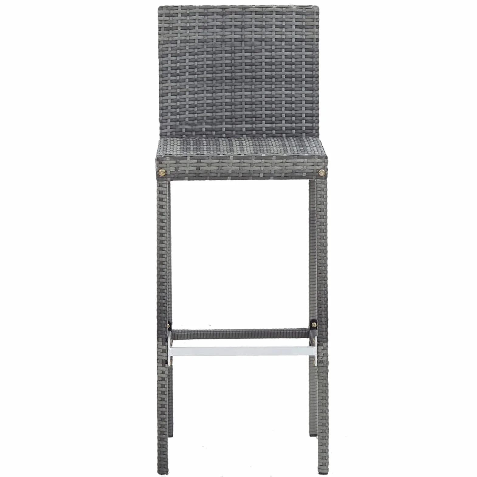 Ensemble de Bar 5 pcs Résine tressée Bois d'acacia Gris Mobilier de Jardin