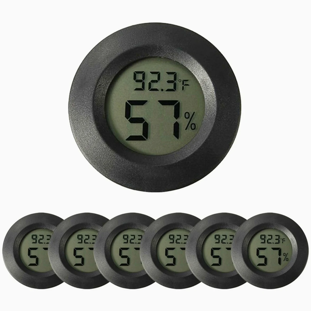 BESPORTBLE 3 Ensembles -hygromètre Rond Thermomètre De Piscine Stations Météo Thermomètre Digital Thermometre Digital Thermomètre Numérique Pour Aquarium De Reptiles Black 7 Pièces * 3