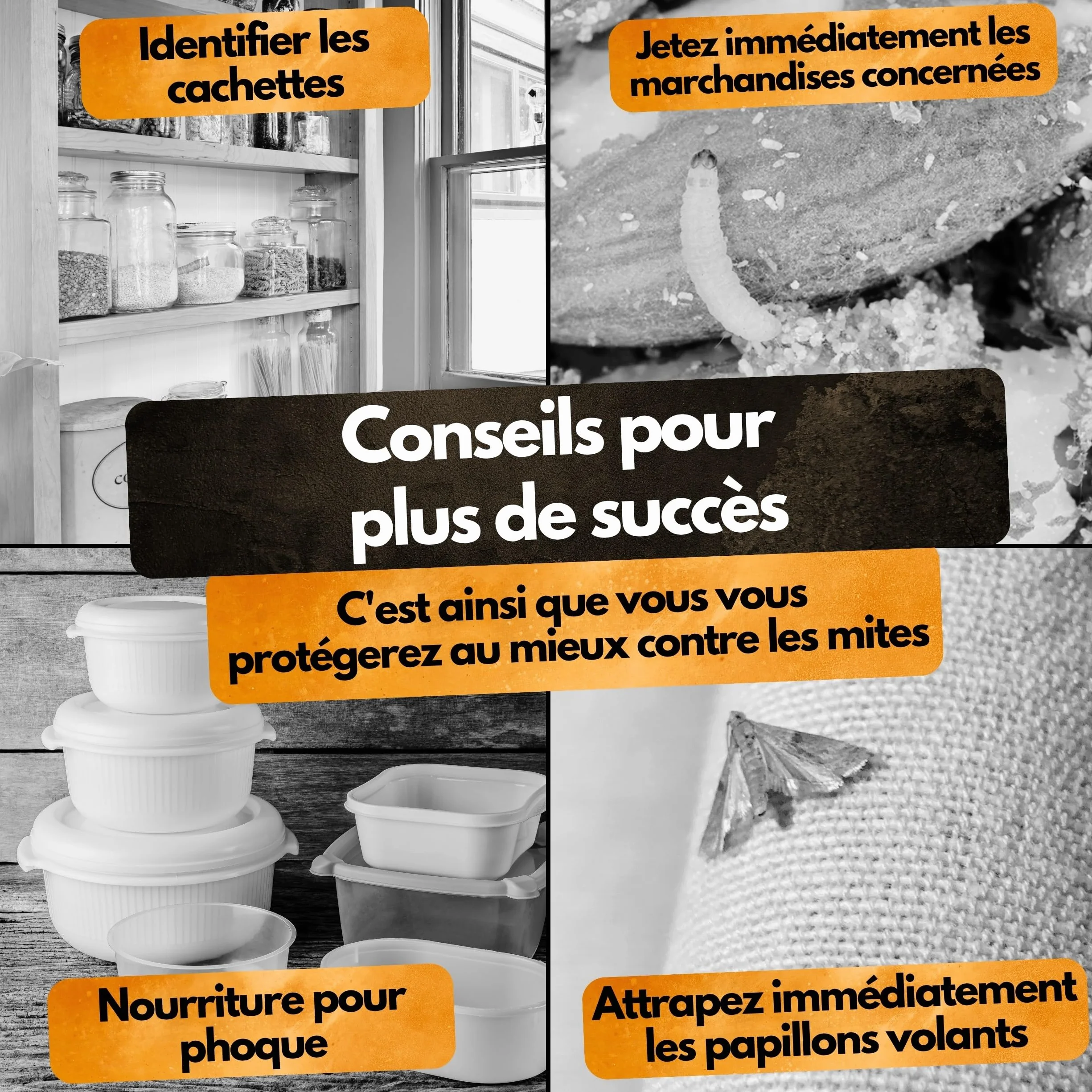 Panteer Lot de 6 pièges à Mites Contre 2 Types de Mites pour Garde-Robe et Alimentaires