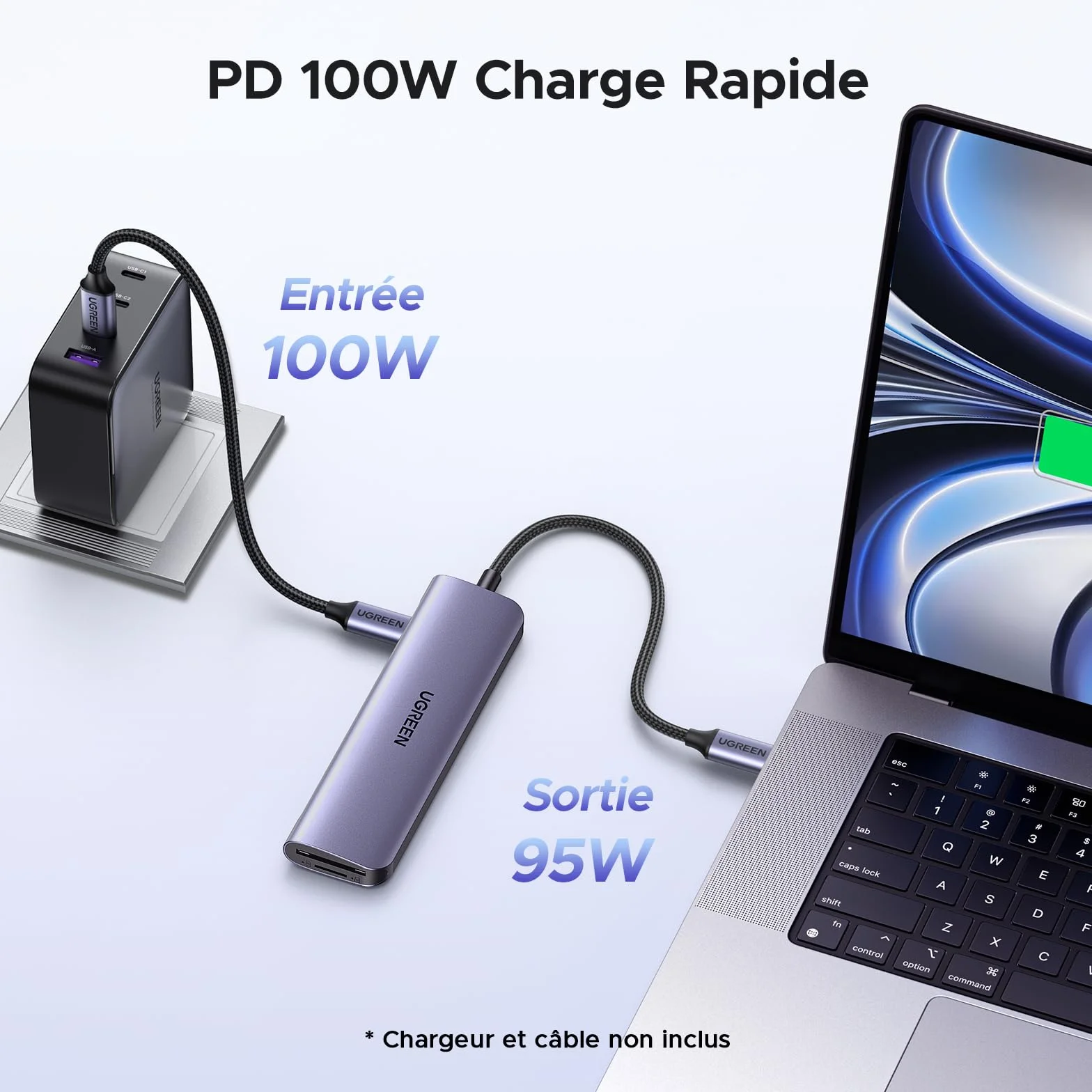 UGREEN Revodok 1071 Hub USB C HDMI 4K Lecteur de Carte SD TF PD 100W 7 en 1 Docking Station Compatible MacBook iPad Pro Air Mac Mini M4