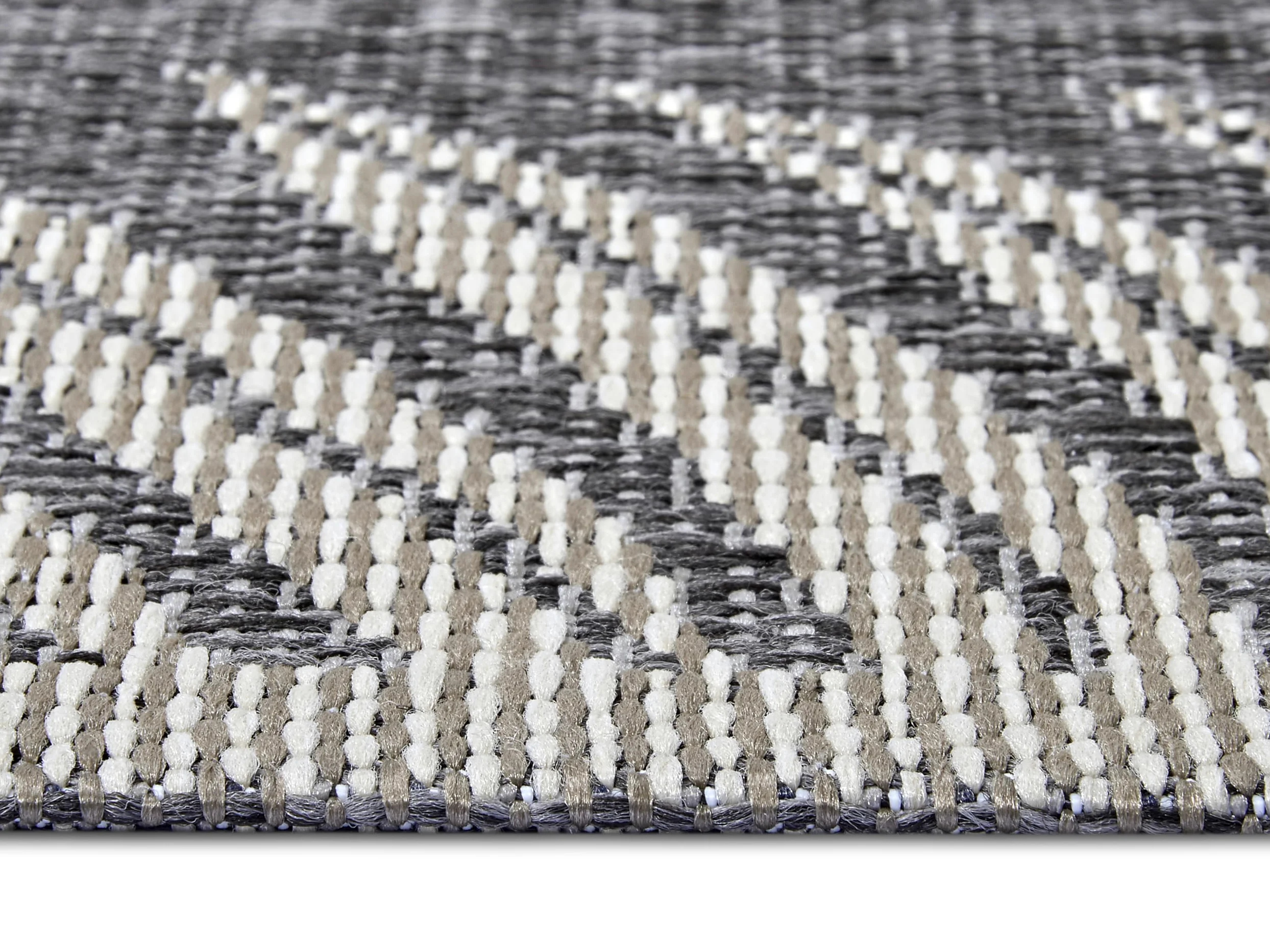 Hanse Home Paru Tapis d'extérieur résistant aux intempéries - Motif Palmiers Moderne - Design Floral - Imperméable et Robuste - Tissage Plat - pour Jardin, Balcon, terrasse, Salon - Gris crème, 155 x