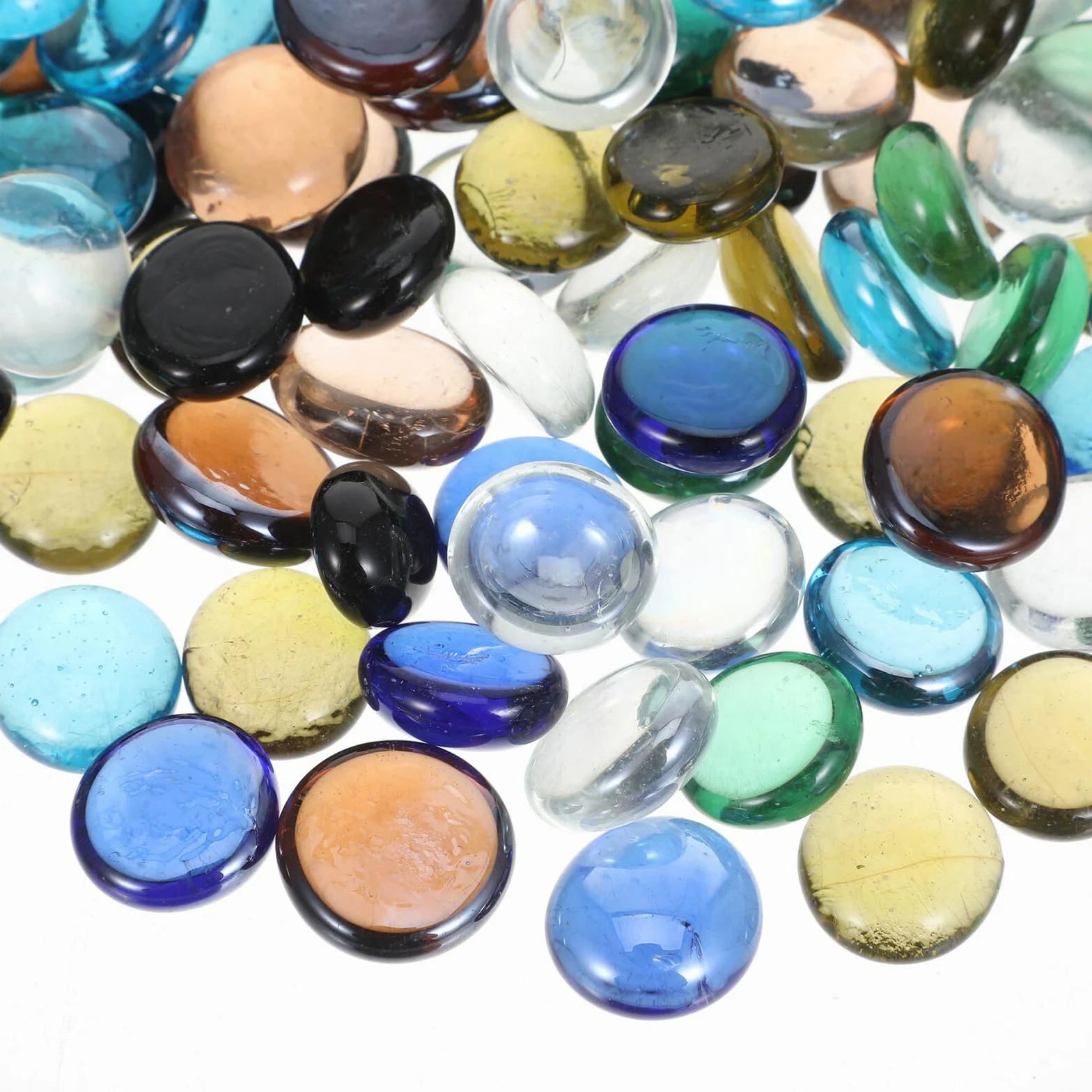 VOSAREA Pierres Décoratives en Verre Transparentes Plates 17-19 Mm pour Aquarium Jardin Artisanat et Décoration de Vase Paquet 1 Couleur Aléatoire