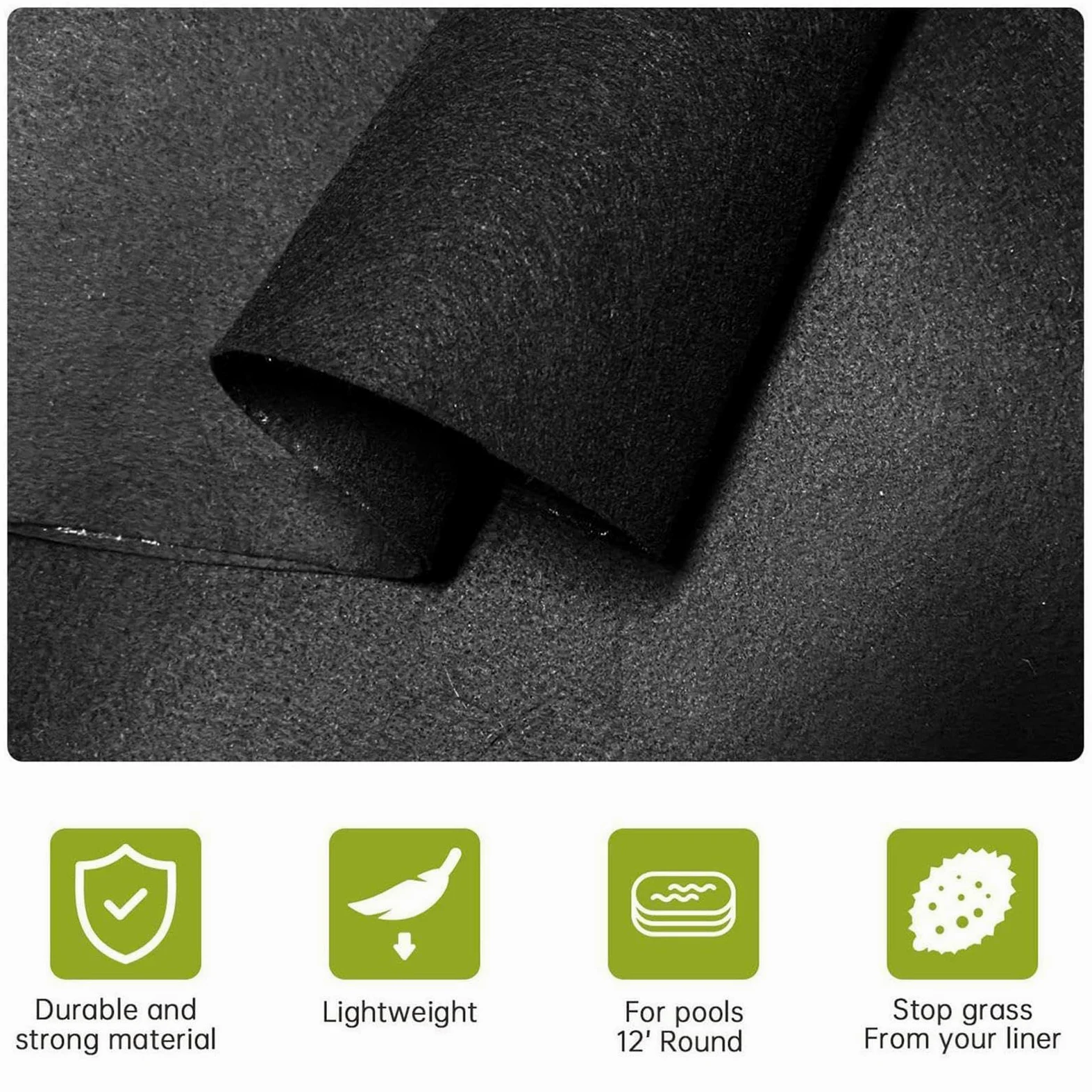Générique Tapis De Sol pour Piscine - Revêtement De Piscine Rond | Tapis De Piscine Ronds D'extérieur | Antidérapant Pliable Absorbant l'eau Tapis De Revêtement De Sol De Piscines pour Ponction