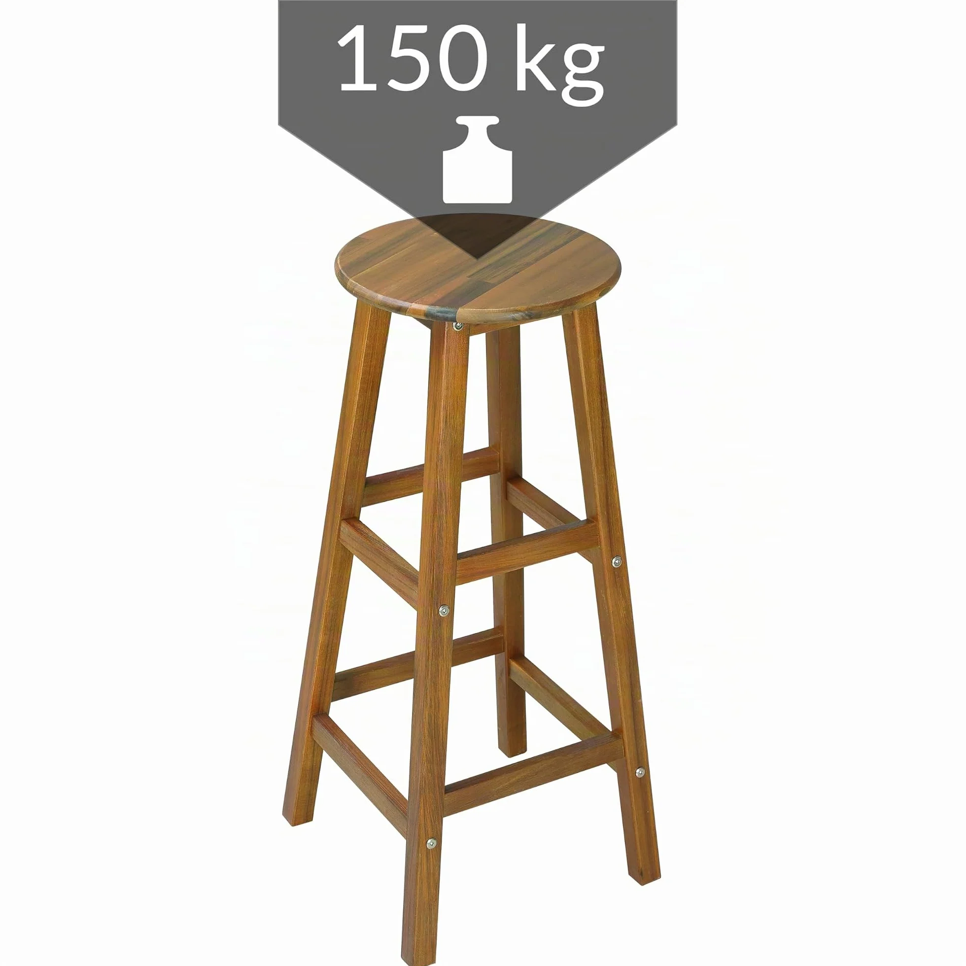 Casaria Table Haute avec 2 tabourets Ensemble de Bar en Bois d'acacia Mange Debout intérieur extérieur