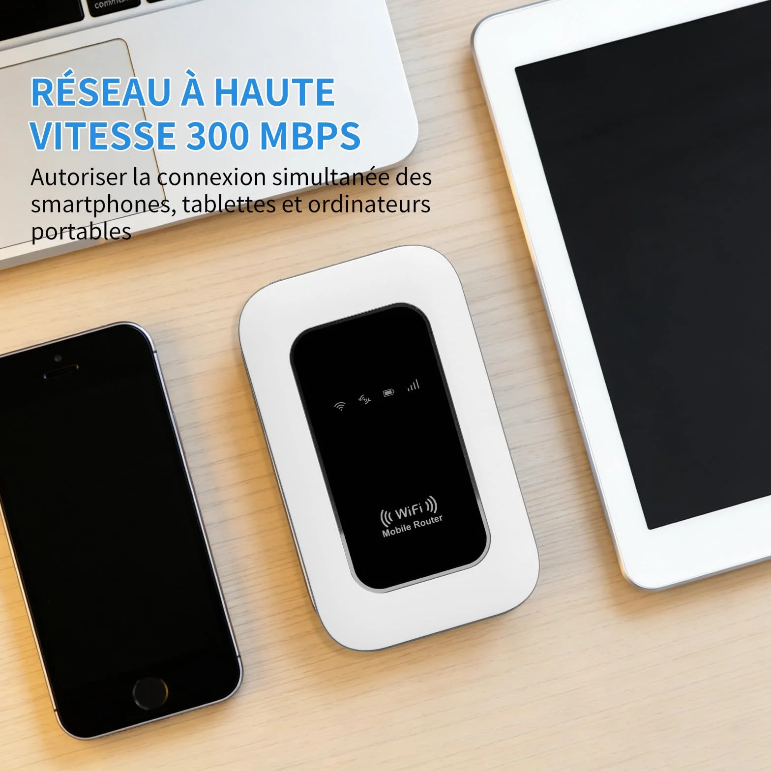 Routeur 5G Portable WiFi 6 avec Slot SIM Déverrouillé Modem 5G Carte SIM Internet Mobile Haut Débit 5G/4G+ Jusqu'à 22 Appareils