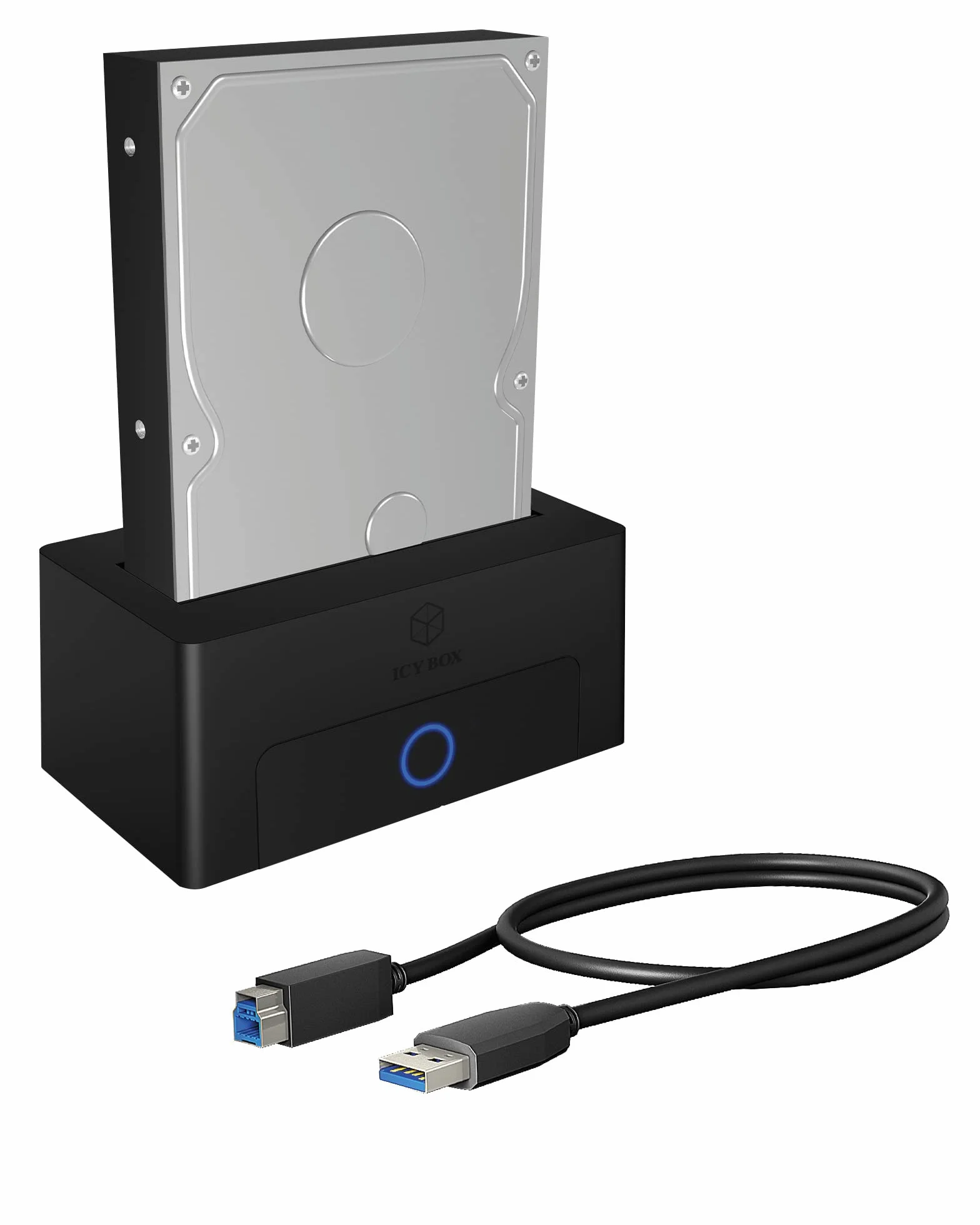 ICY BOX Station d’Accueil USB 3.2 pour SSD Disque Dur 2,5 3,5 Pouces SATA UASP Boitier Interne Externe