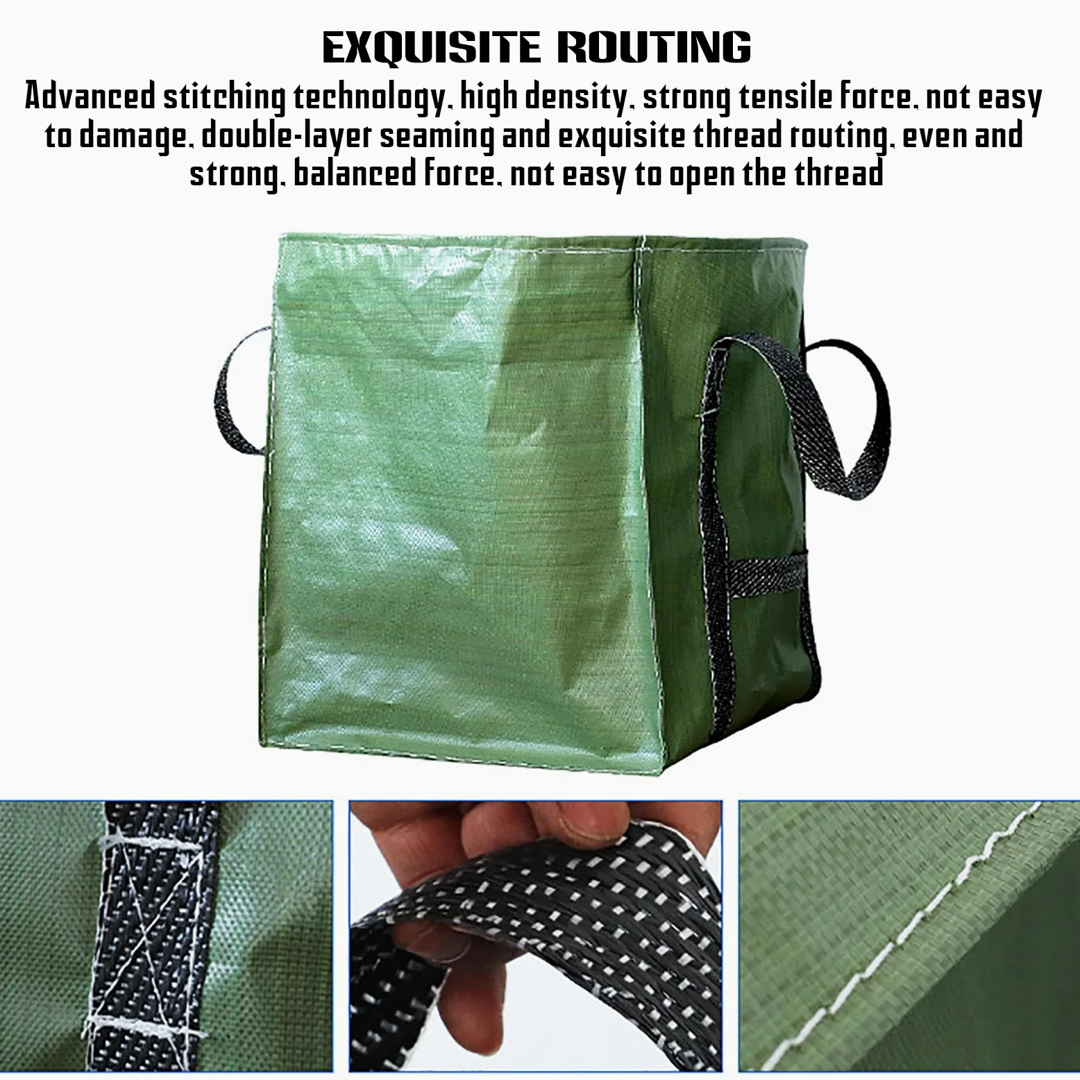 Lot de 2 sacs de déchets de jardin autoportants, sacs de jardin réutilisables très résistants, sacs de rangement avec poignées pour la collecte des déchets de jardin, de l'herbe et des feuilles