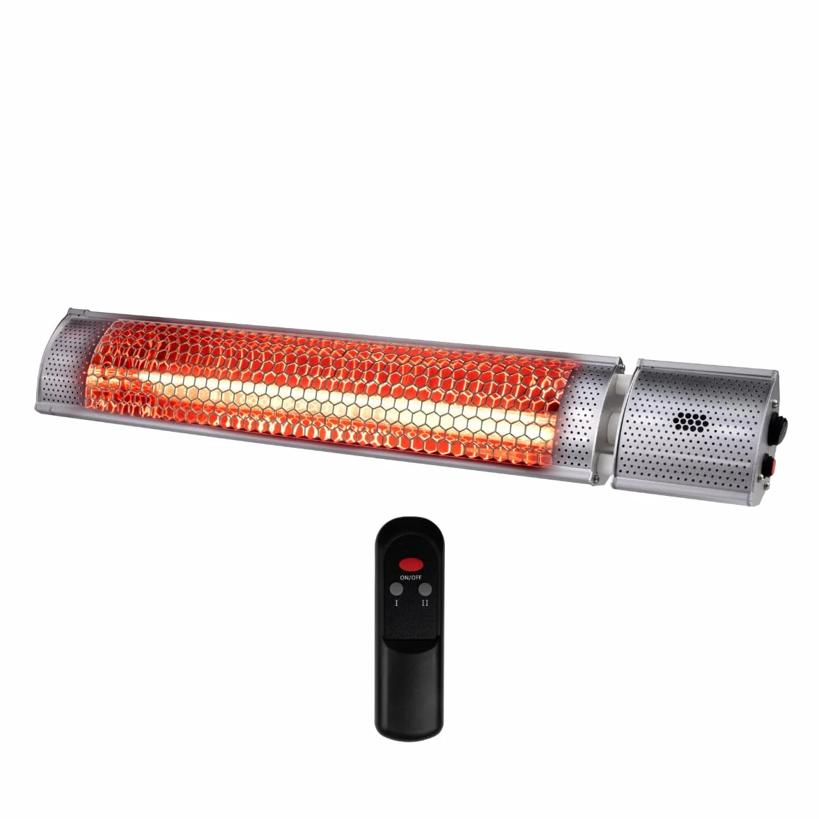 Alpina Radiateur Électrique Infrarouge 2000W IP55 Montage Plafond Mural 67,5 x 10,5 x 7 cm